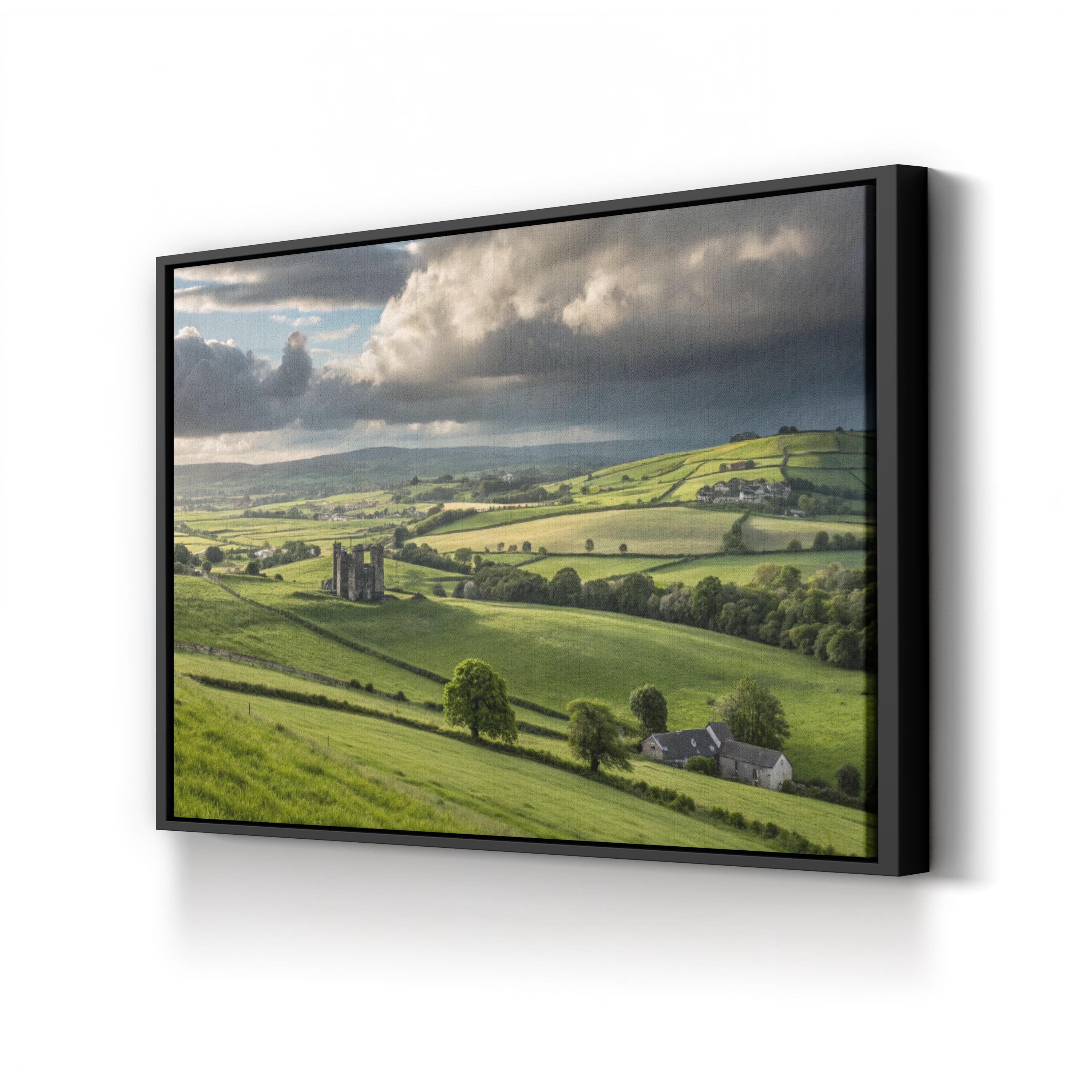 Irish Countryside Green Hills – Vintage Photography Wall Art | Landscape Canvas Print