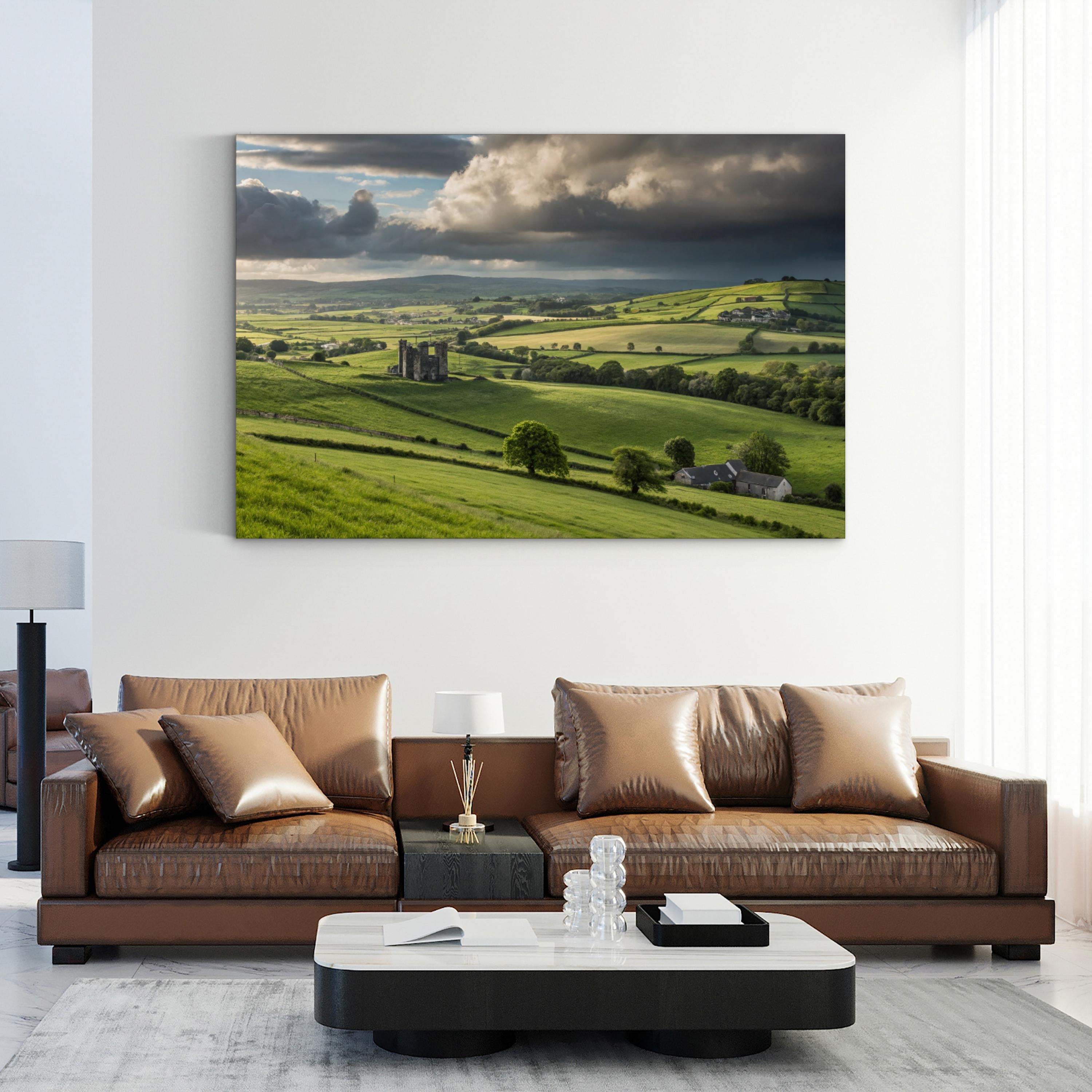 Irish Countryside Green Hills – Vintage Photography Wall Art | Landscape Canvas Print
