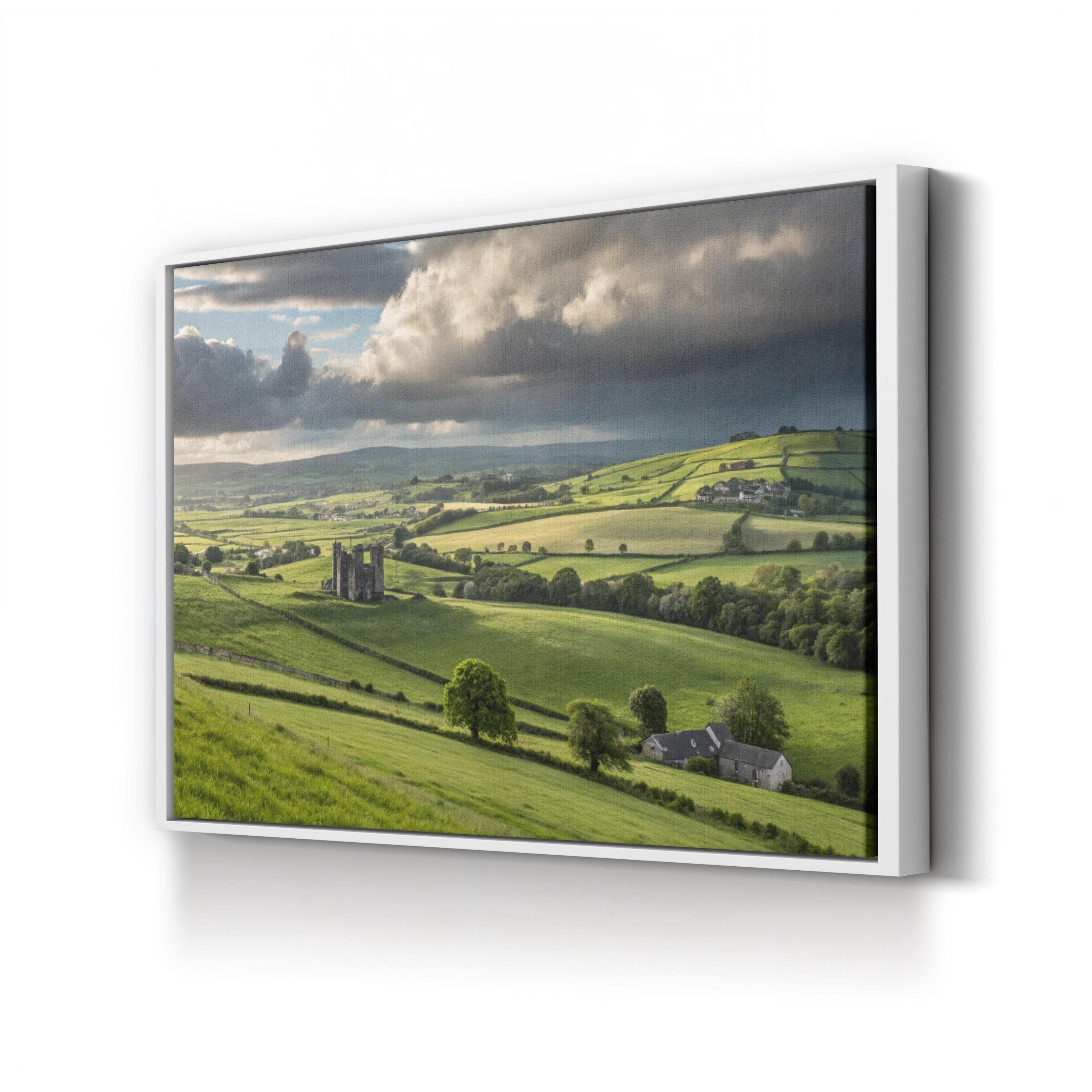 Irish Countryside Green Hills – Vintage Photography Wall Art | Landscape Canvas Print