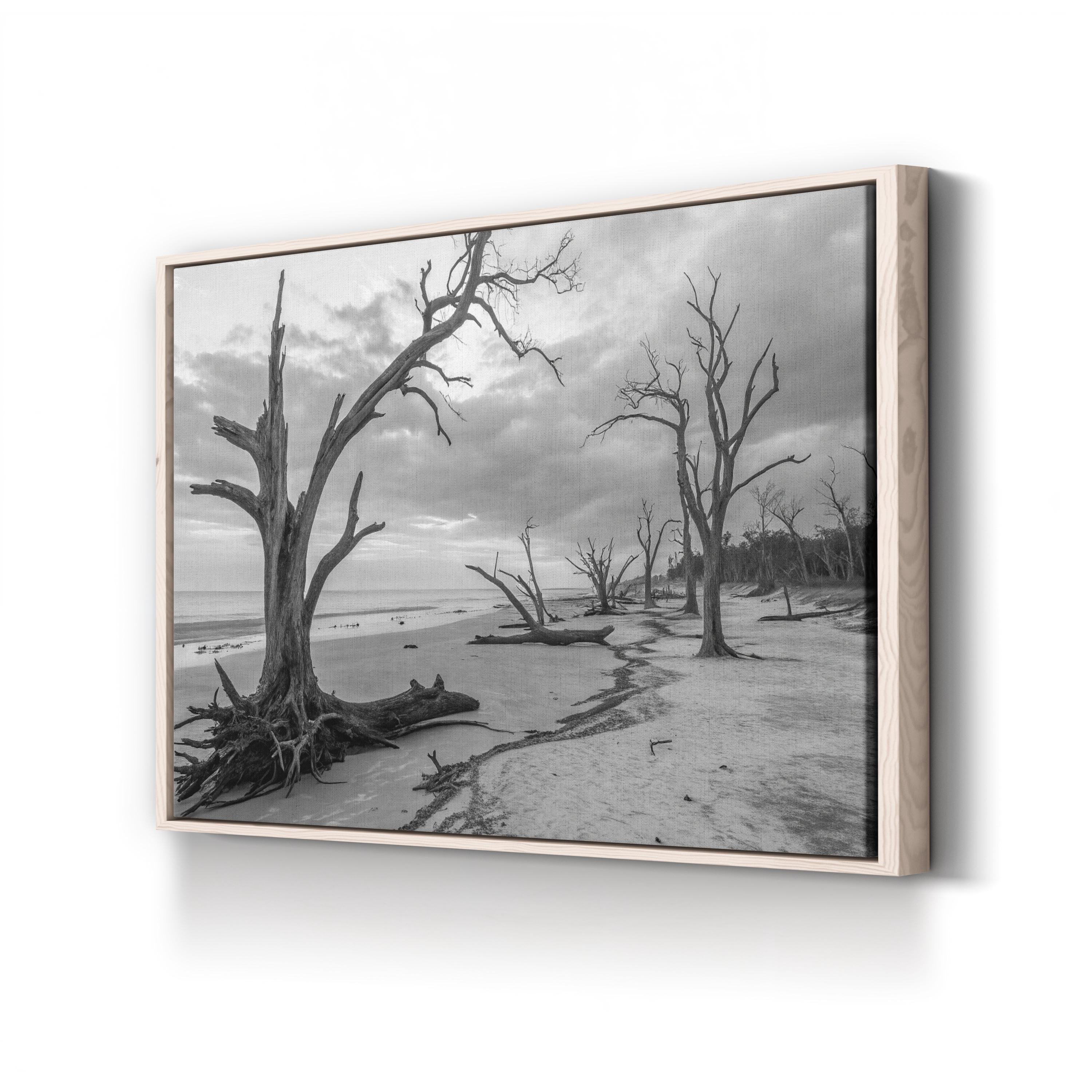 Jekyll Island Beach – Vintage Photography Wall Art | Black & White Coastal Canvas Print