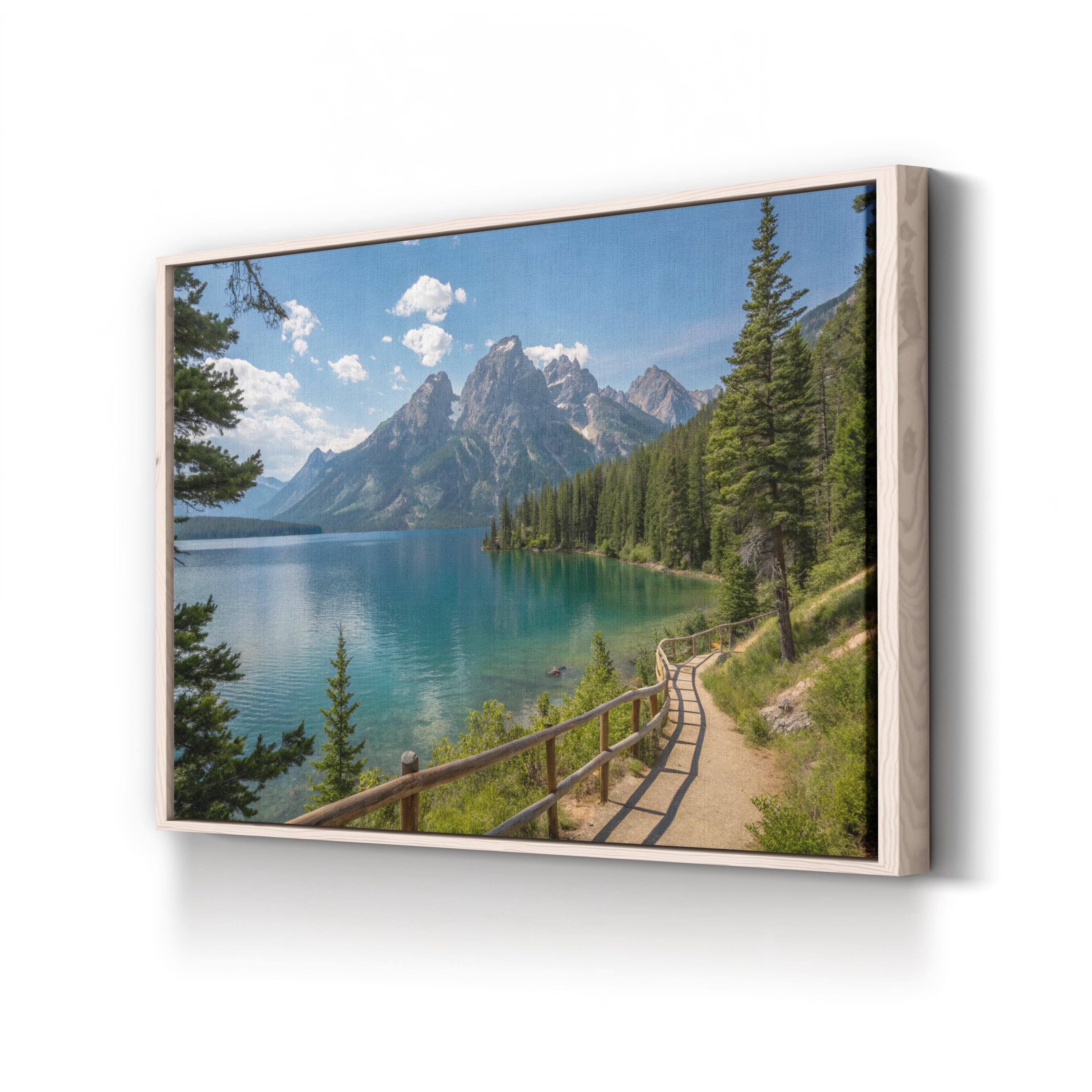 Jenny Lake Mountain Wall Art – Serene Alpine Landscape Canvas Print