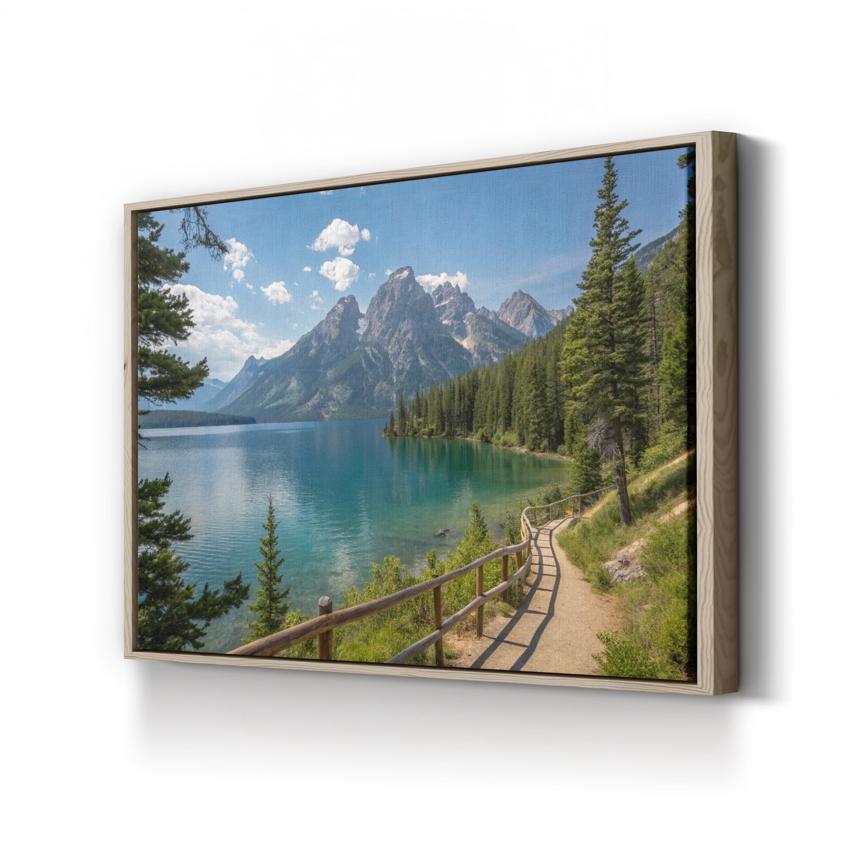 Jenny Lake Mountain Wall Art – Serene Alpine Landscape Canvas Print