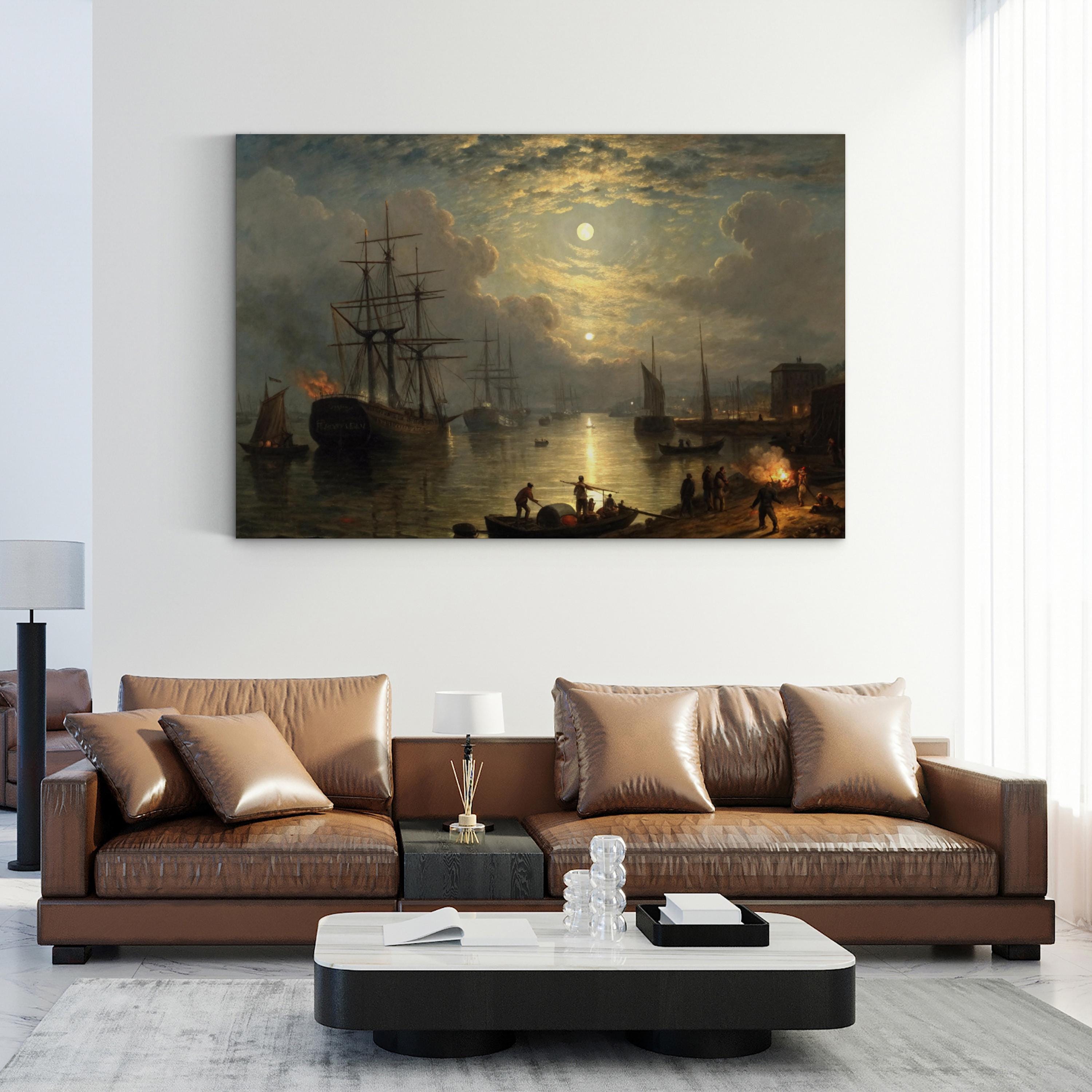 Keelmen Heaving Coals Canvas Print: Vintage Nautical Maritime Wall Art
