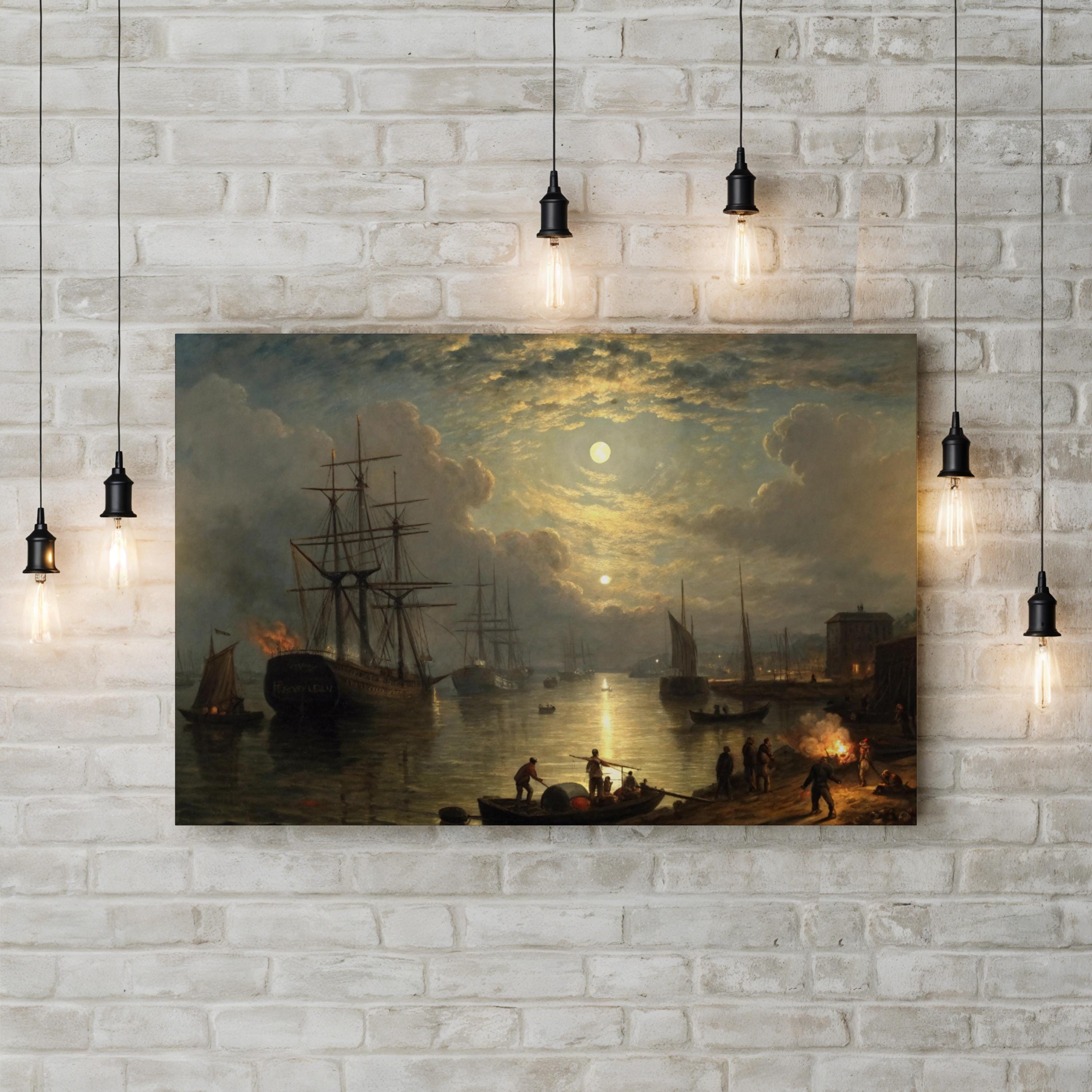 Keelmen Heaving Coals Canvas Print: Vintage Nautical Maritime Wall Art
