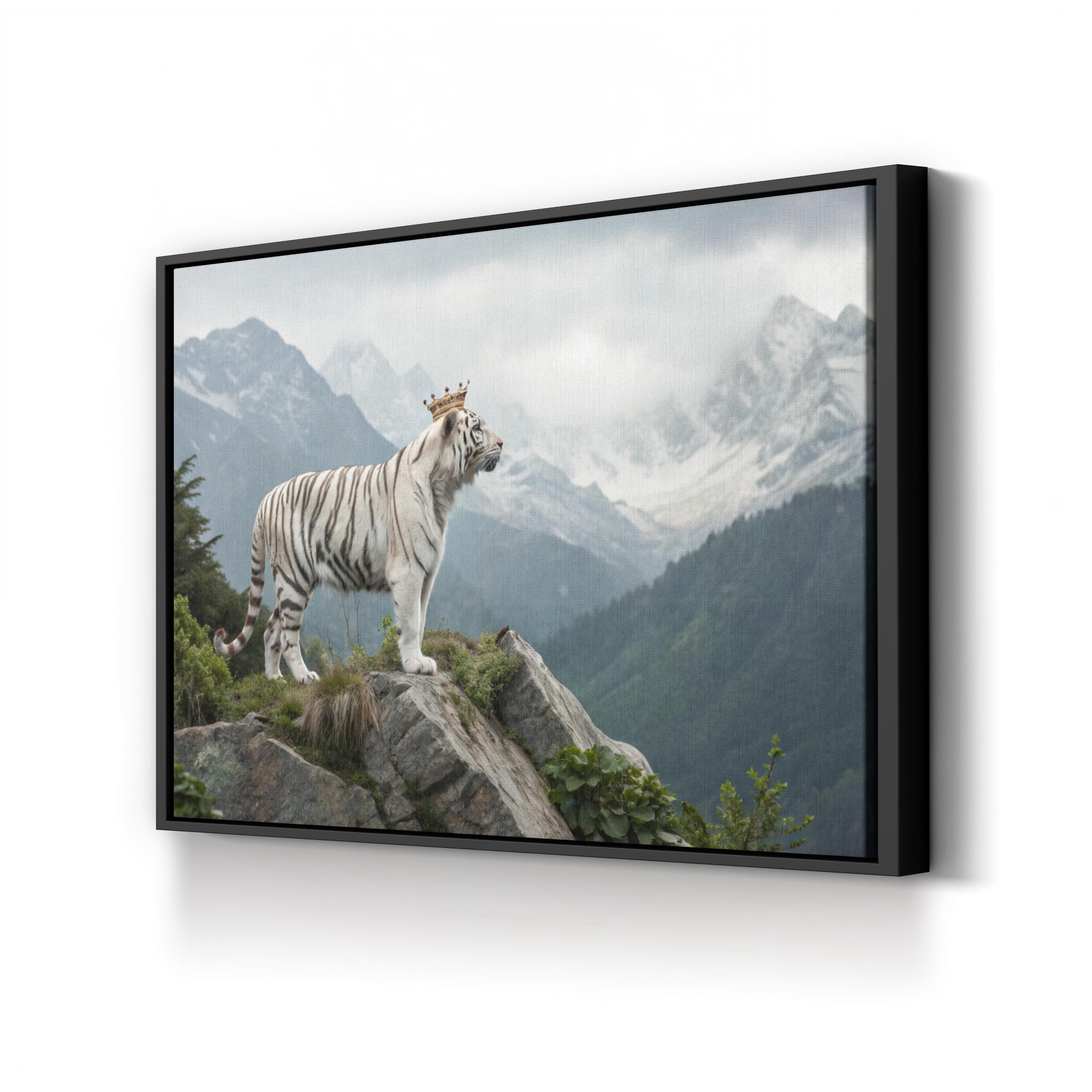 White Tiger – Vintage Photography Wall Art | Wildlife Portrait Canvas Print