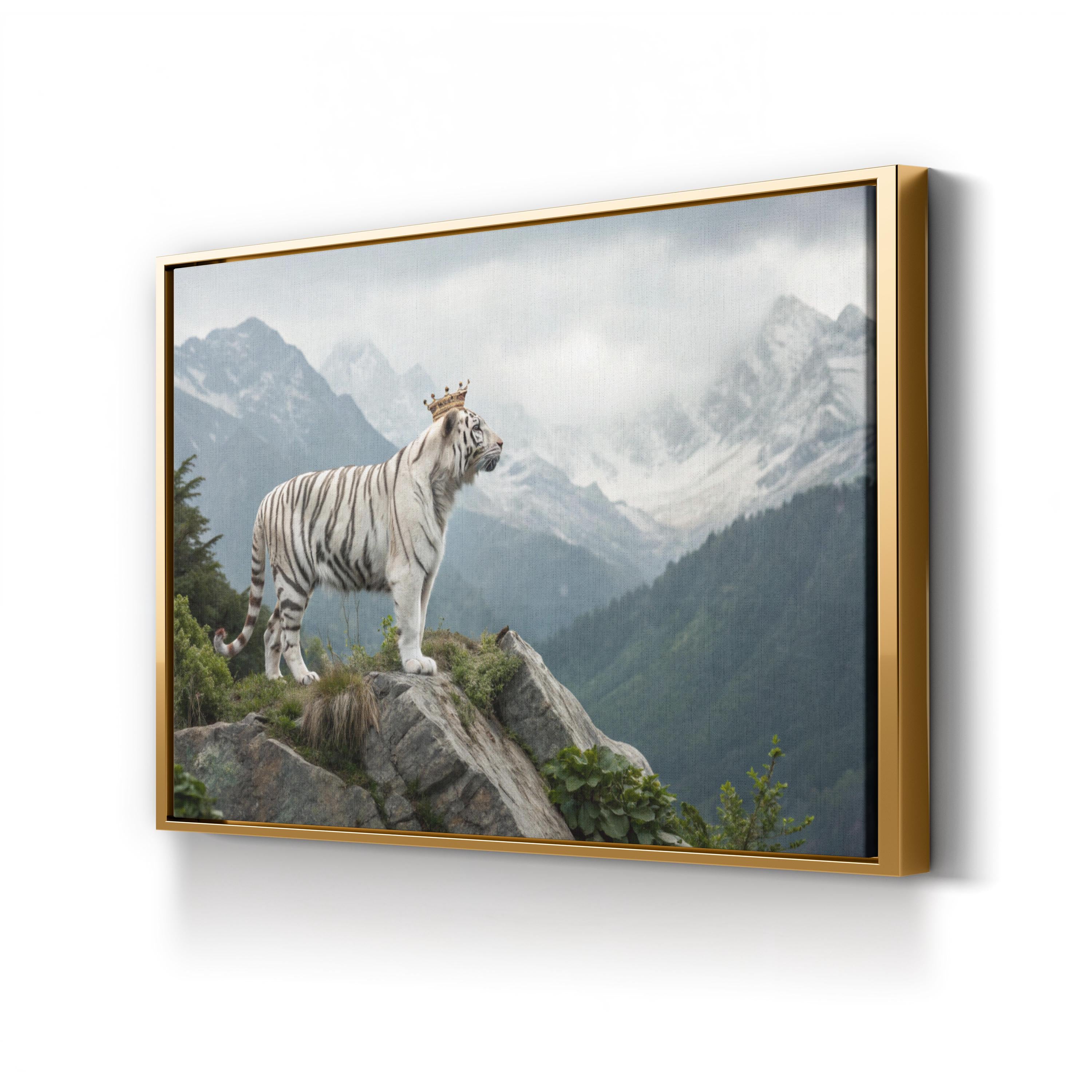 White Tiger – Vintage Photography Wall Art | Wildlife Portrait Canvas Print