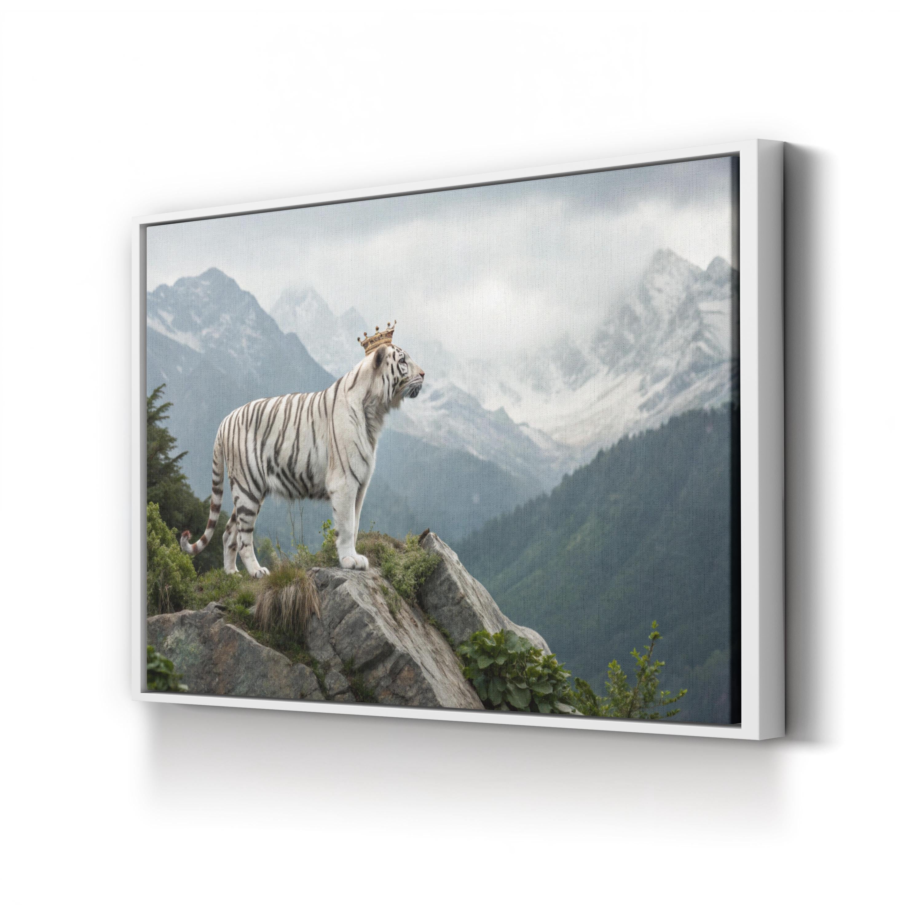 White Tiger – Vintage Photography Wall Art | Wildlife Portrait Canvas Print