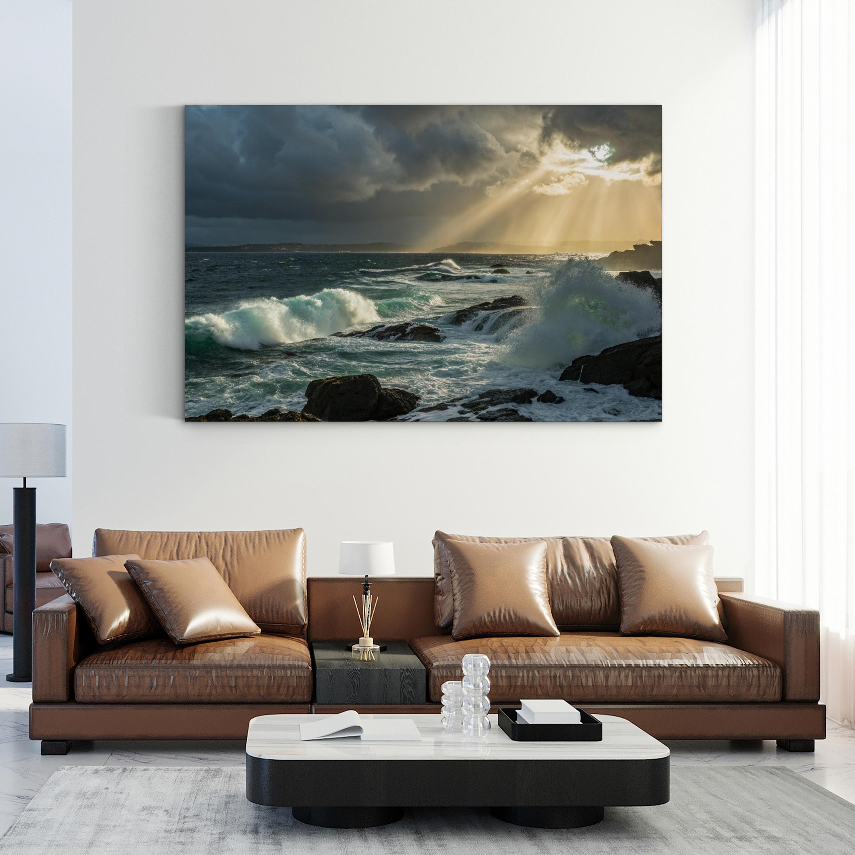 Dramatic Ocean Waves – Framed Coastal Seascape Canvas