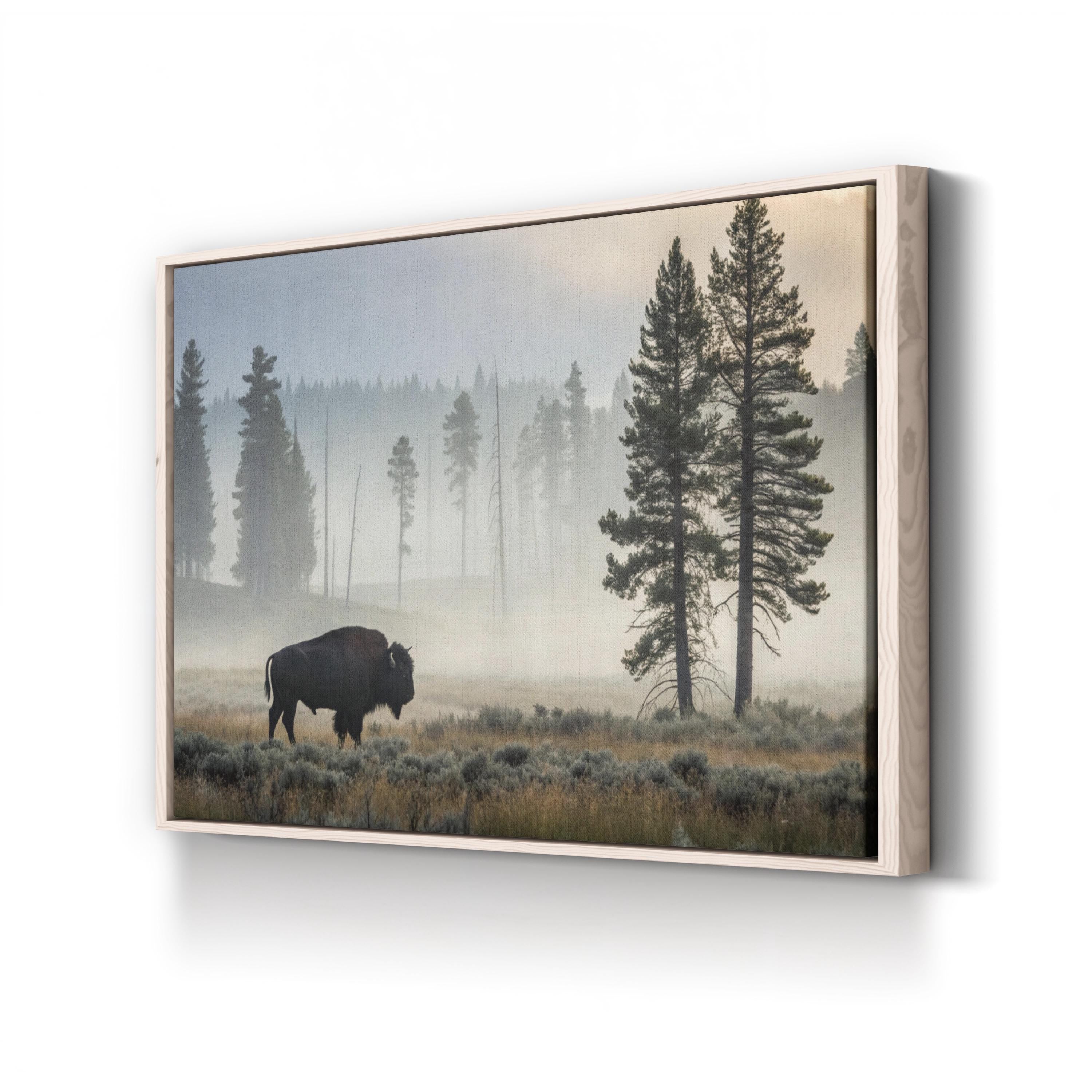 Lone Buffalo Canvas – Wild West Landscape Wall Art