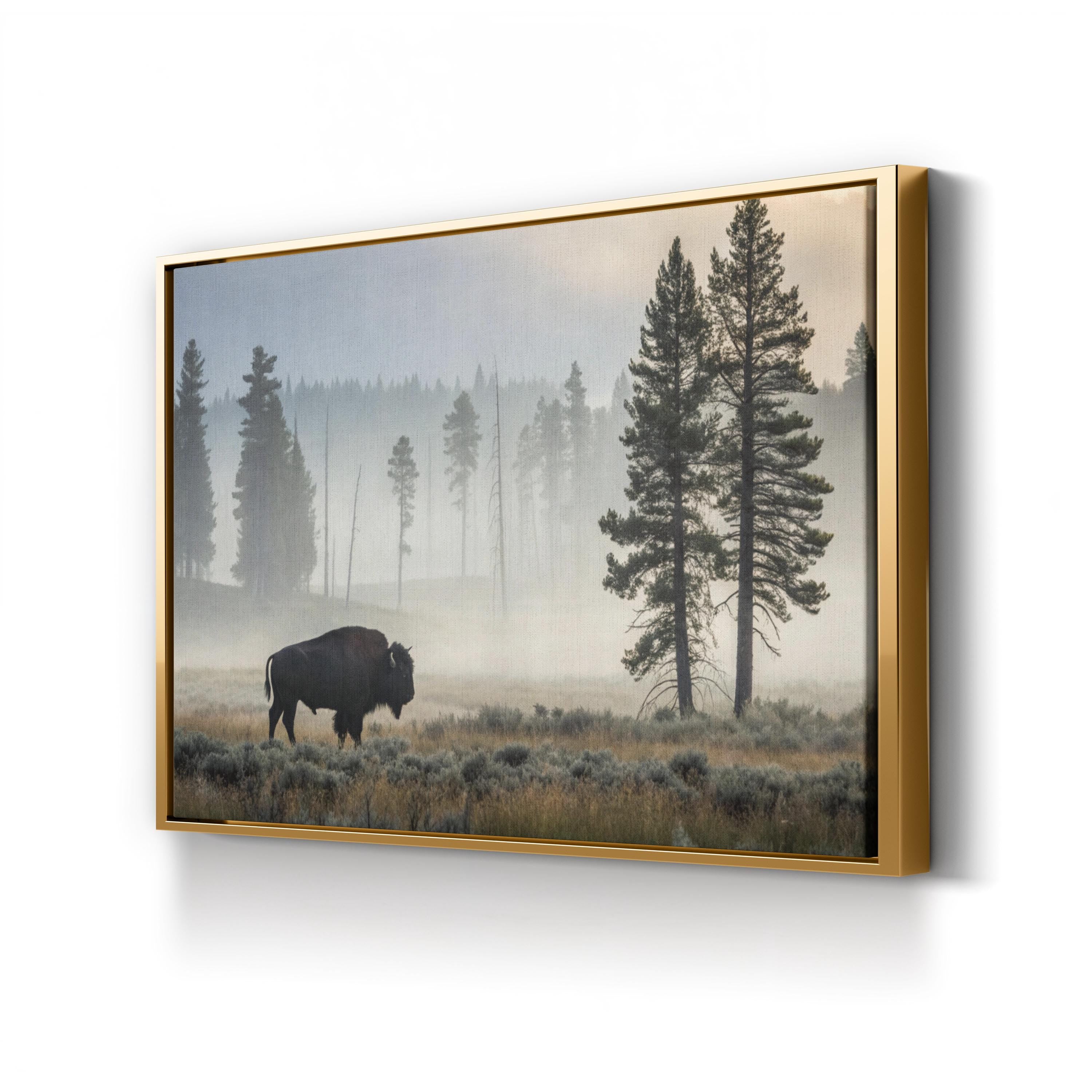 Lone Buffalo Canvas – Wild West Landscape Wall Art