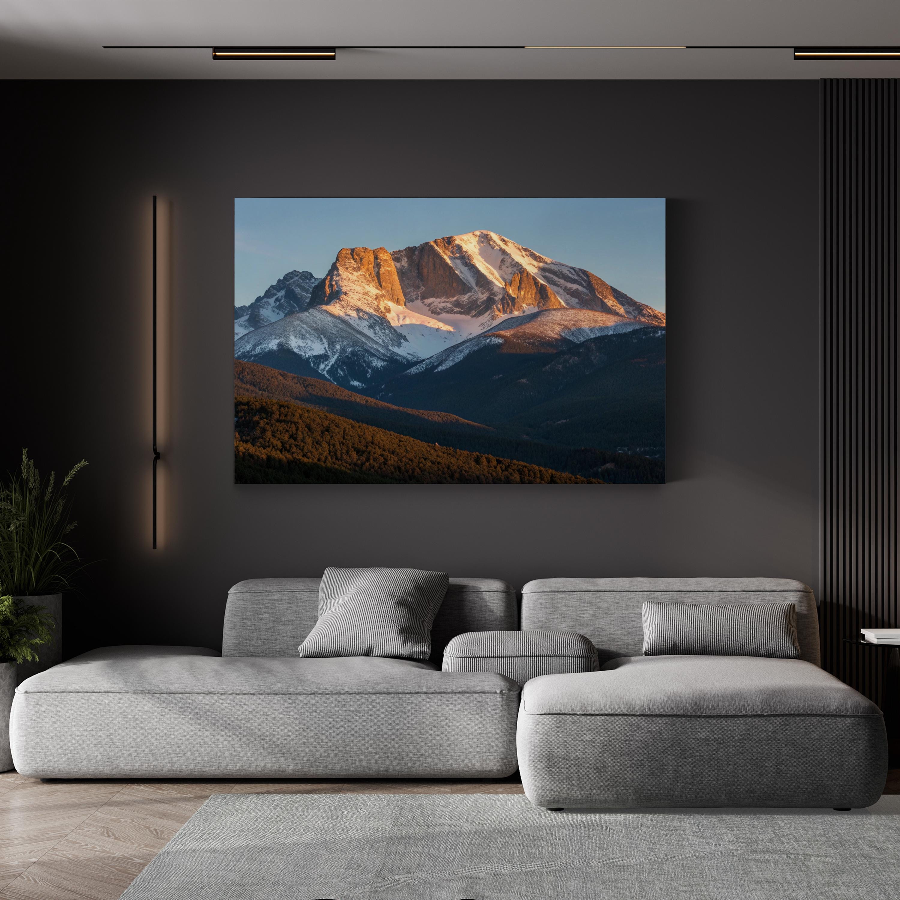 Longs Peak Sunrise – Vintage Photography Wall Art | Rocky Mountain Canvas Print