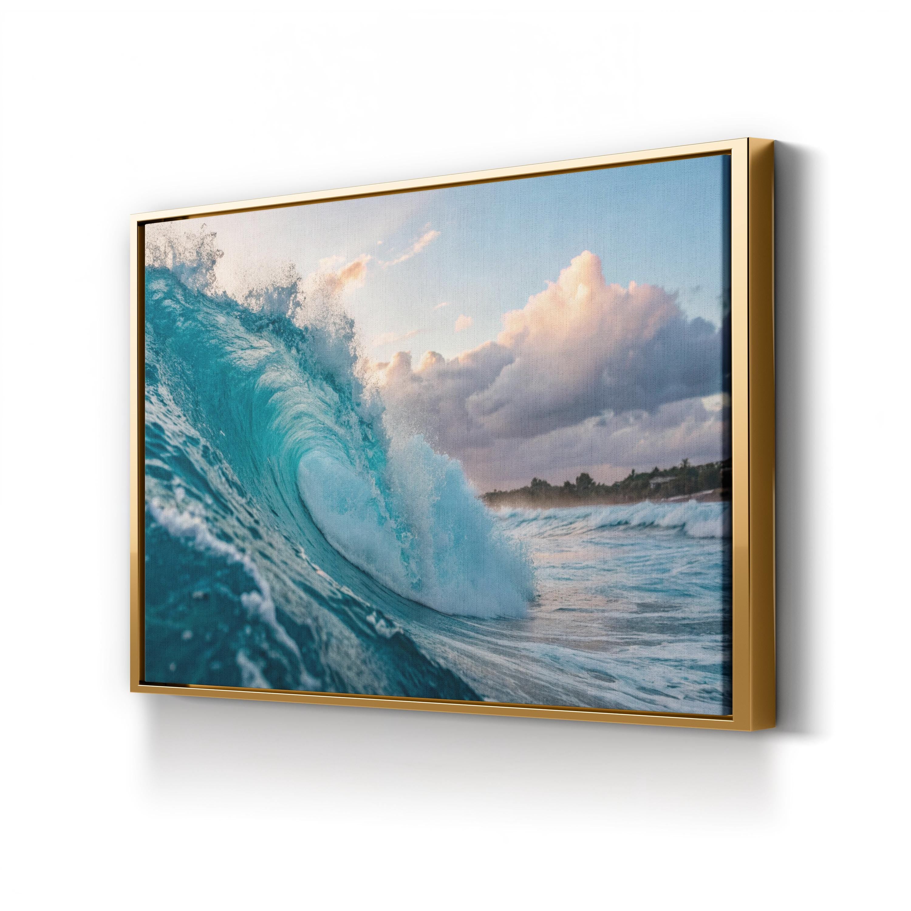 Cresting Ocean Wave Canvas Art: Coastal Seascape Beach Wall Decor