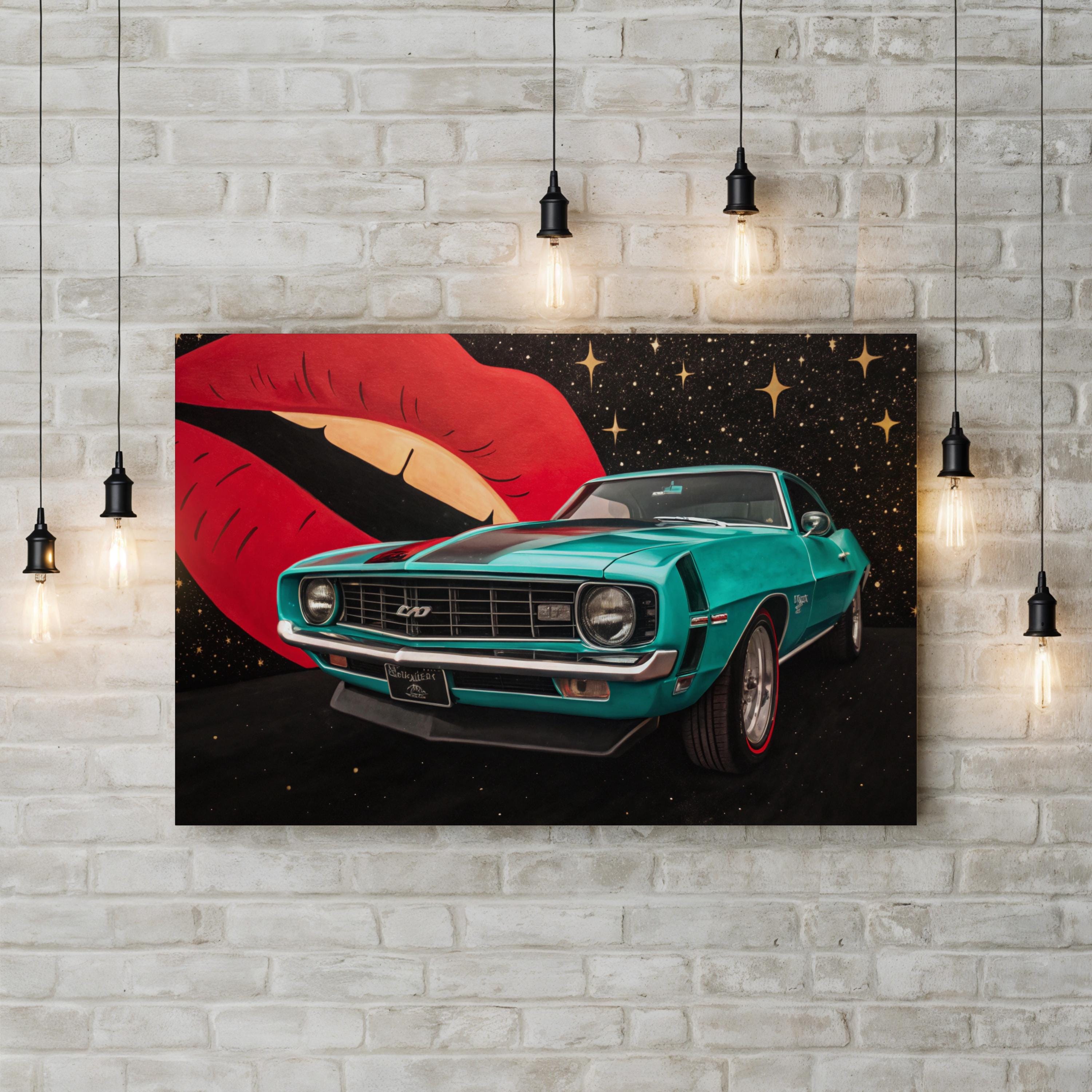 Retro Car Pop Art – Period Illustration Wall Art | Vintage Automotive Canvas Print