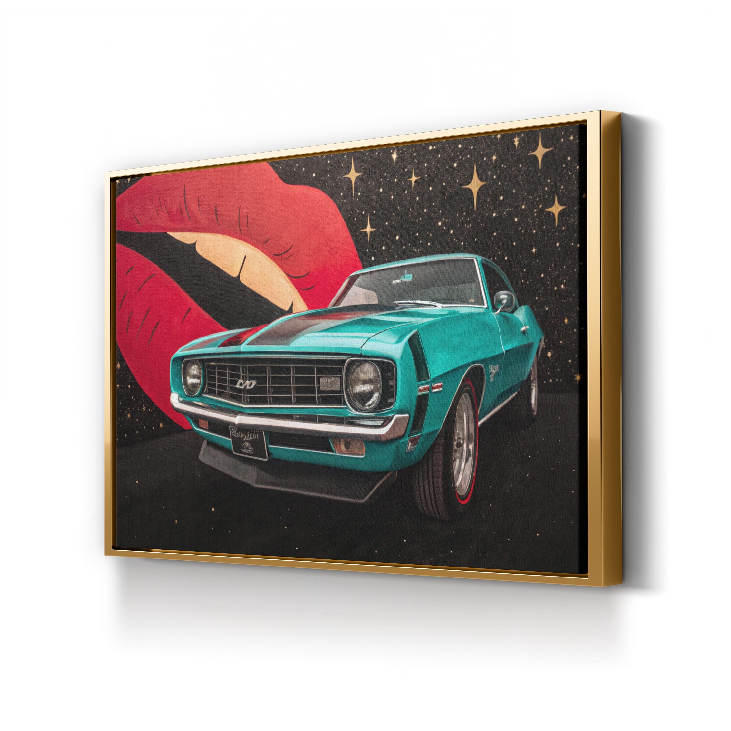 Retro Car Pop Art – Period Illustration Wall Art | Vintage Automotive Canvas Print