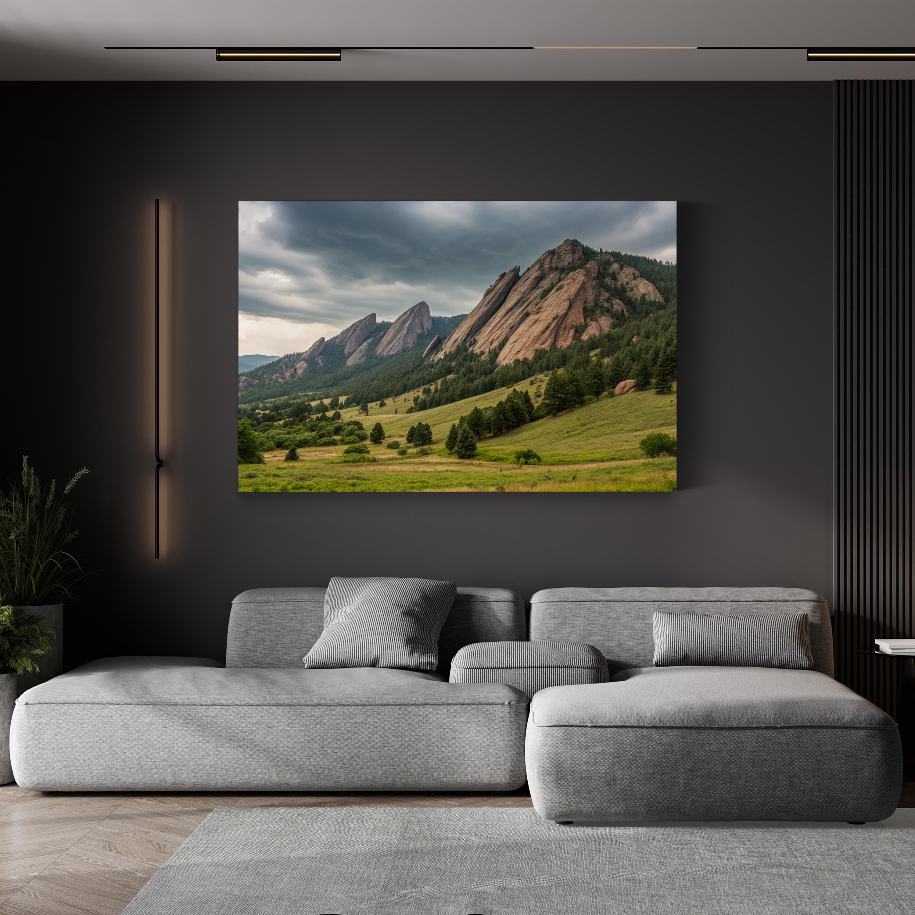Flatirons Foothills – Vintage Photography Wall Art | Colorado Rocky Mountain Canvas Print