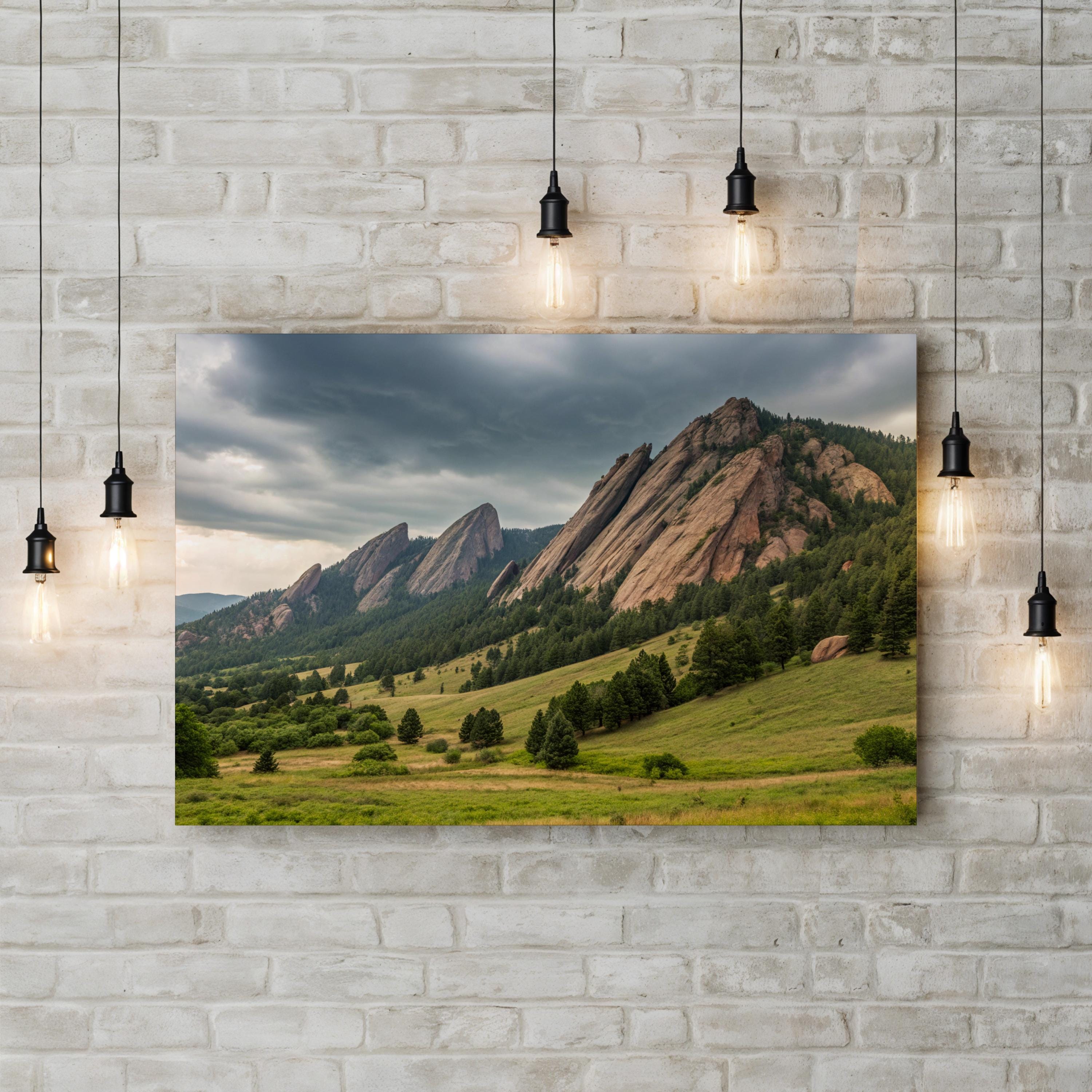Flatirons Foothills – Vintage Photography Wall Art | Colorado Rocky Mountain Canvas Print