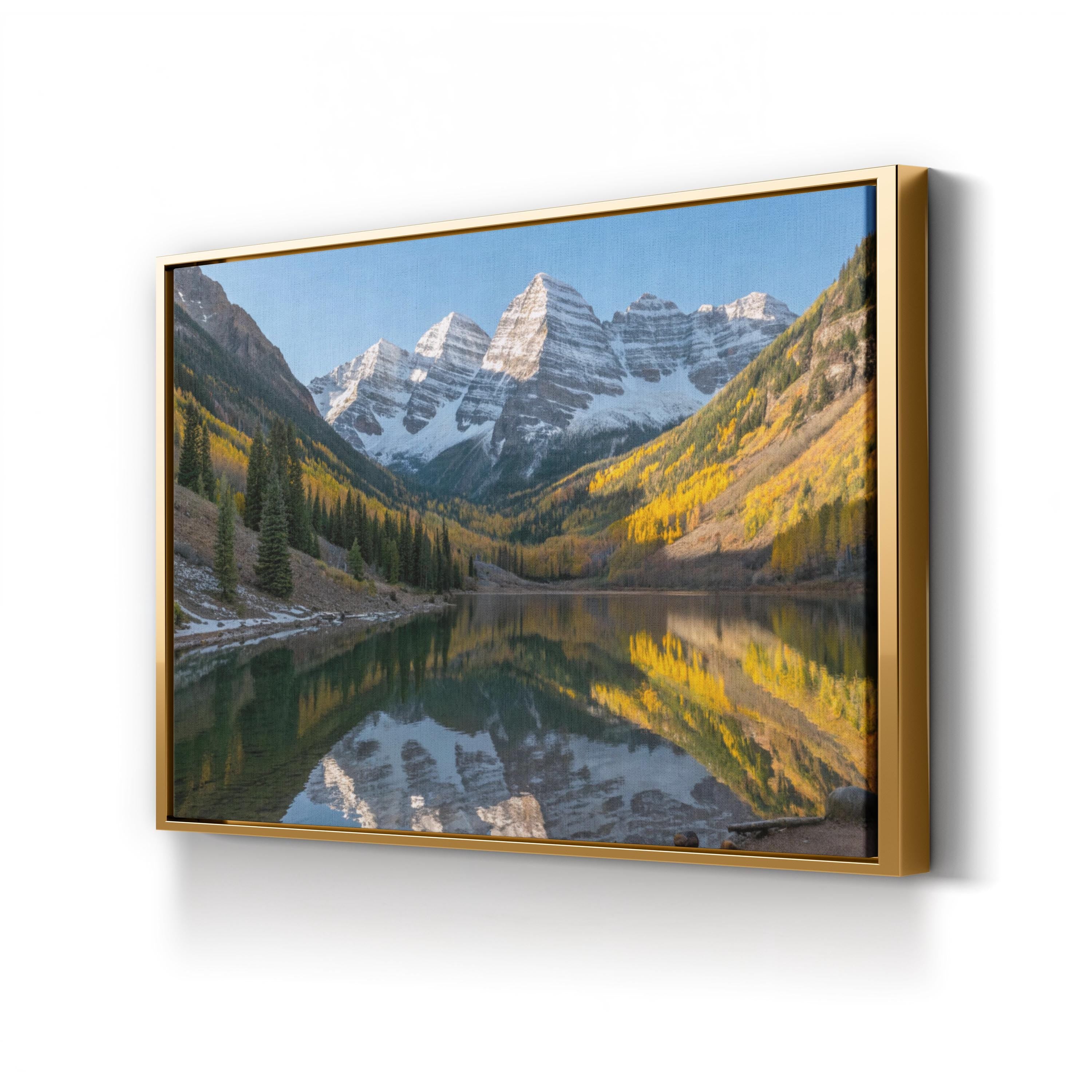 Maroon Bells Winter Snow, Colorado – Vintage Photography Wall Art | Rocky Mountain Canvas Print