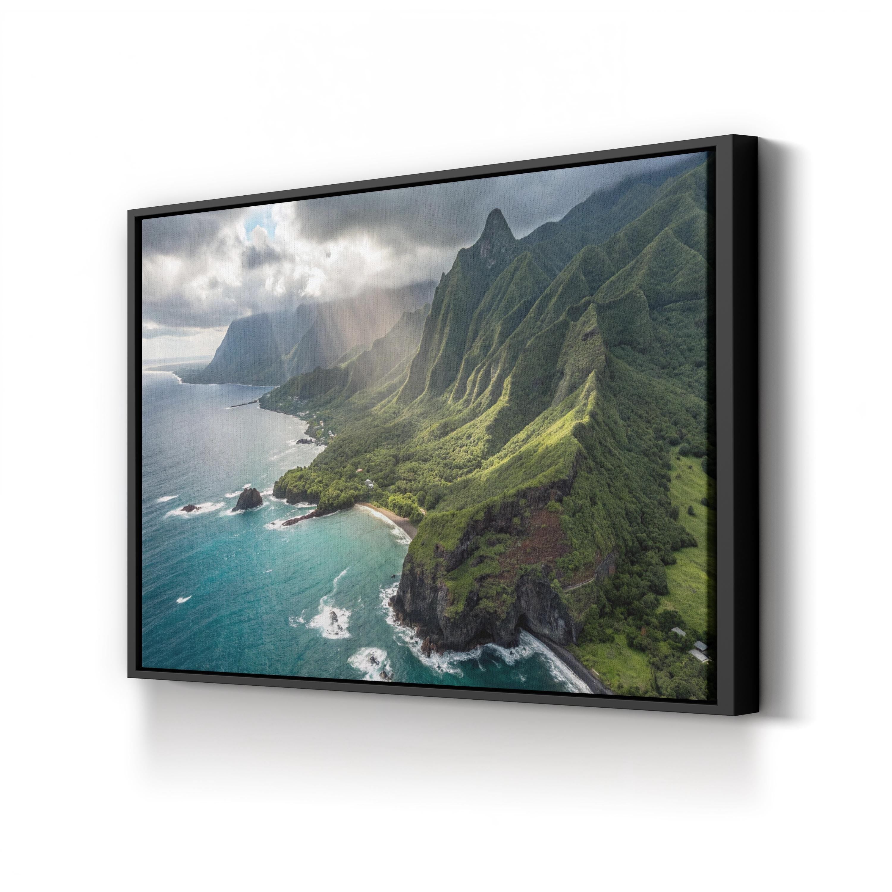Maui Coastline, Maui, Hawaii, USA Wall Art — Hawaiian Island Coastal Landscape Canvas Print