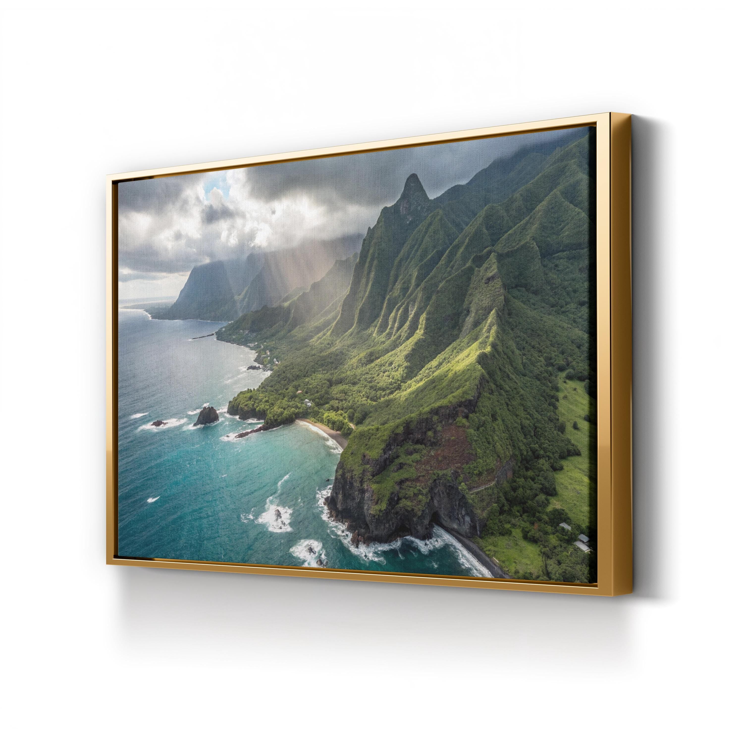 Maui Coastline, Maui, Hawaii, USA Wall Art — Hawaiian Island Coastal Landscape Canvas Print