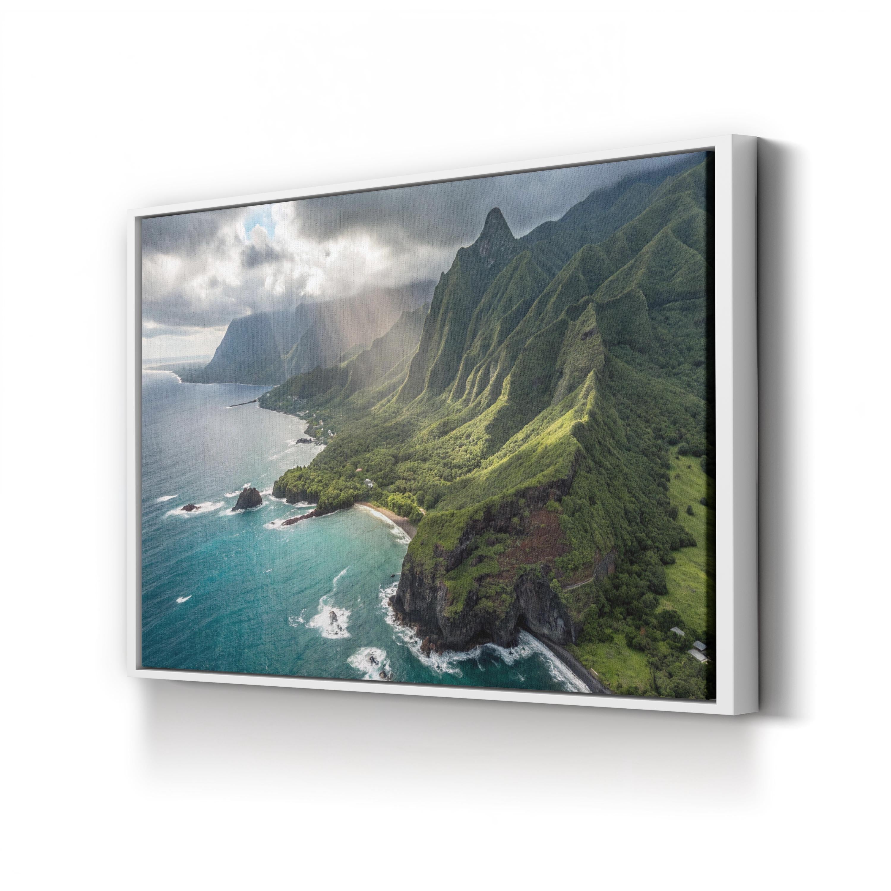 Maui Coastline, Maui, Hawaii, USA Wall Art — Hawaiian Island Coastal Landscape Canvas Print
