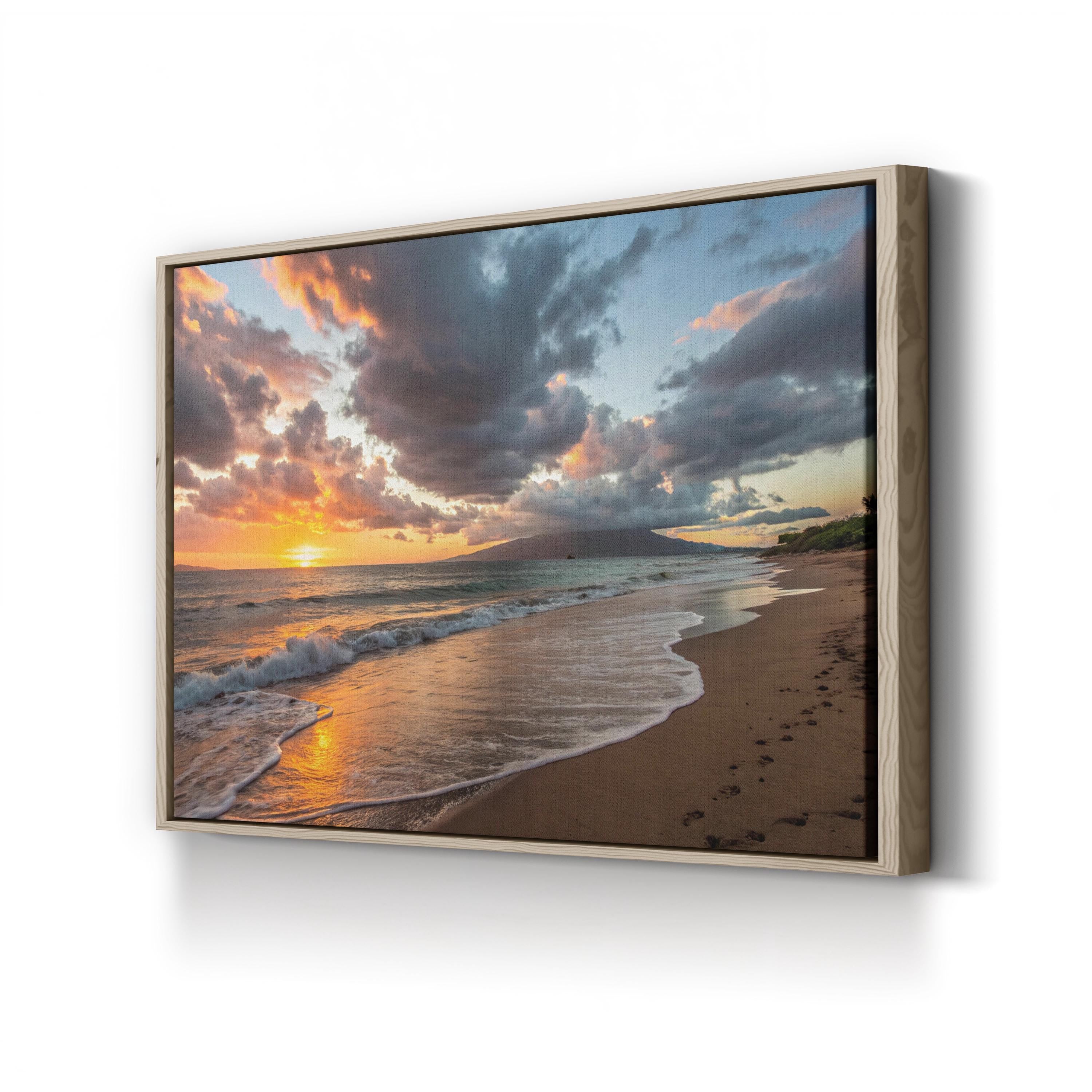 Maui Sunset, Maui, Hawaii, USA Wall Art — Tropical Beach Ocean Canvas Print