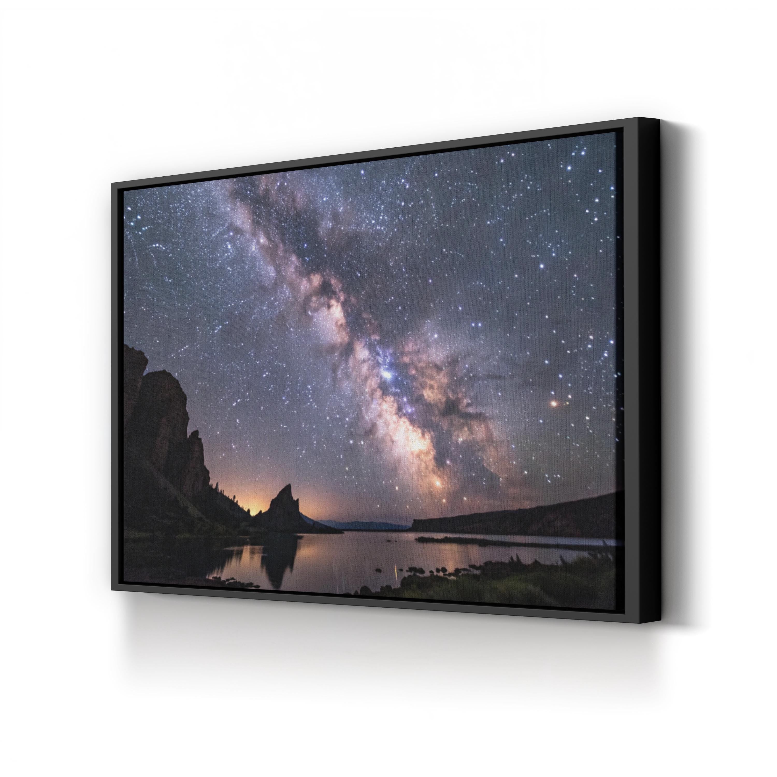 Milky Way Canvas Wall Art — Starry Night Sky Astronomical Photography Print