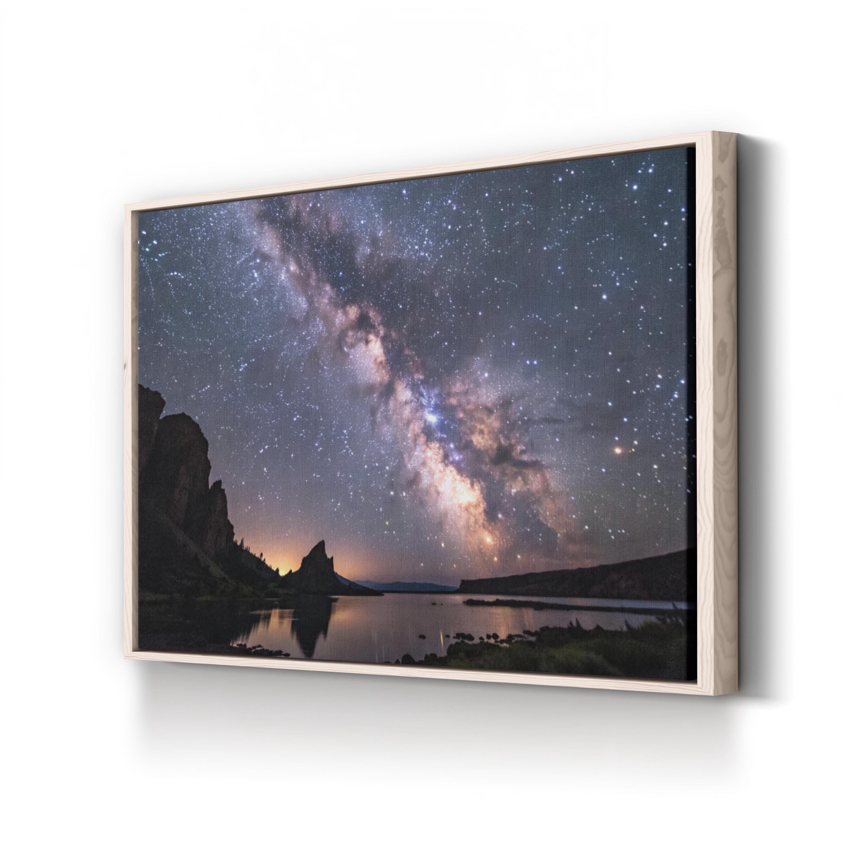 Milky Way Canvas Wall Art — Starry Night Sky Astronomical Photography Print
