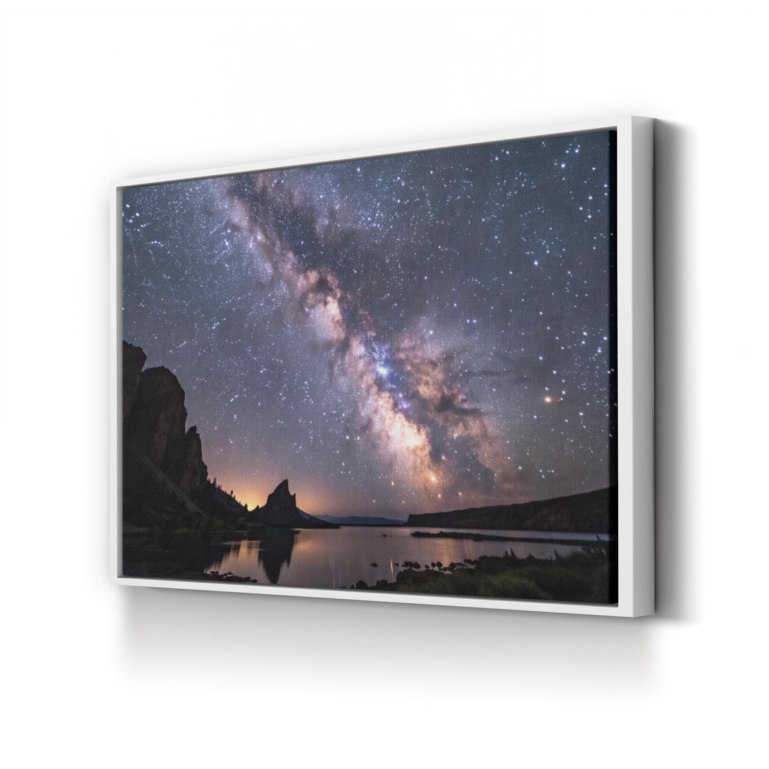 Milky Way Canvas Wall Art — Starry Night Sky Astronomical Photography Print