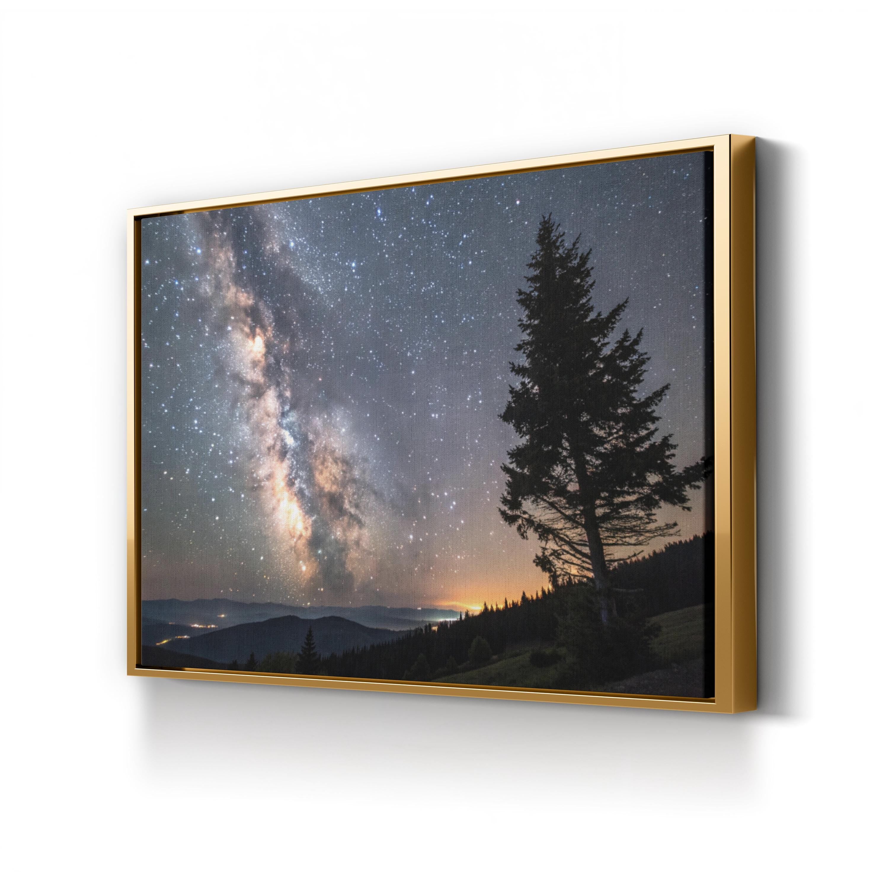 Milky Way Galaxy Night Sky – Vintage Photography Wall Art | Starry Landscape Canvas Print