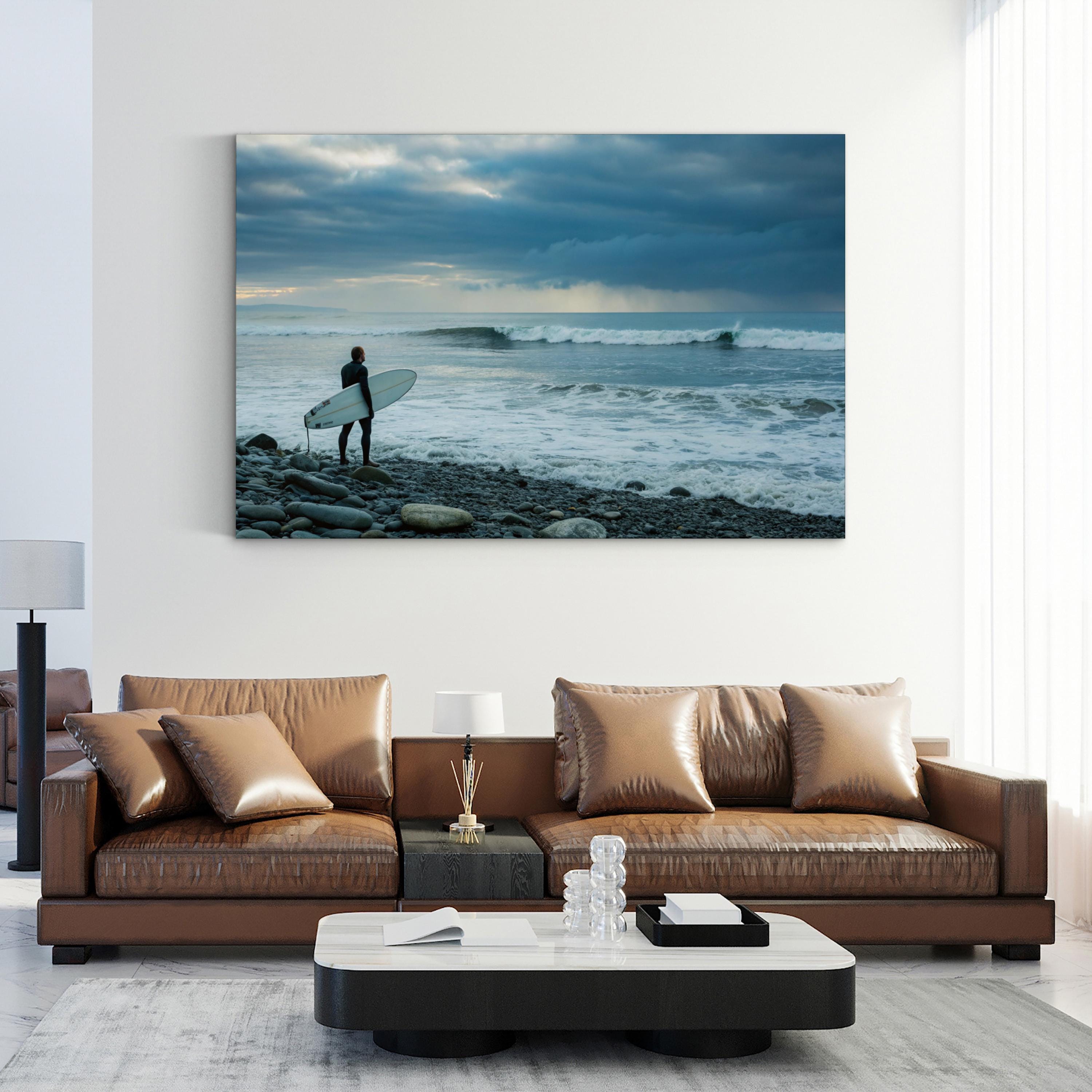 Montauk Surfer Canvas Wall Art:  Montauk New York Atlantic Coast Beach Landscape Print