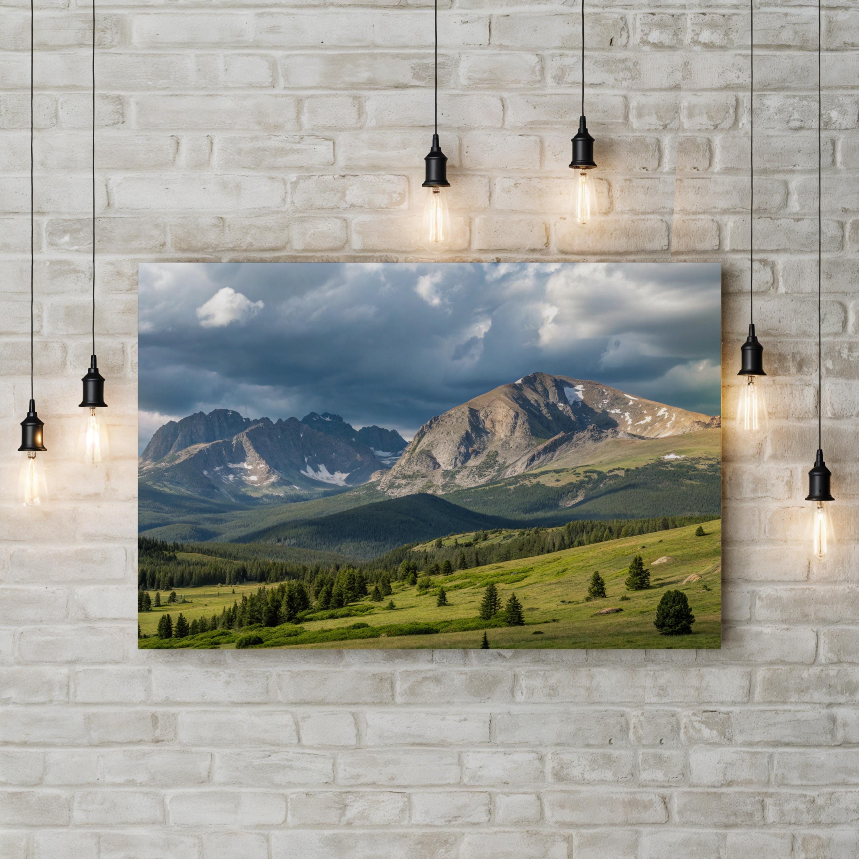 Mount Bierstadt Colorado – Vintage Photography Wall Art | Mountain Landscape Canvas Print