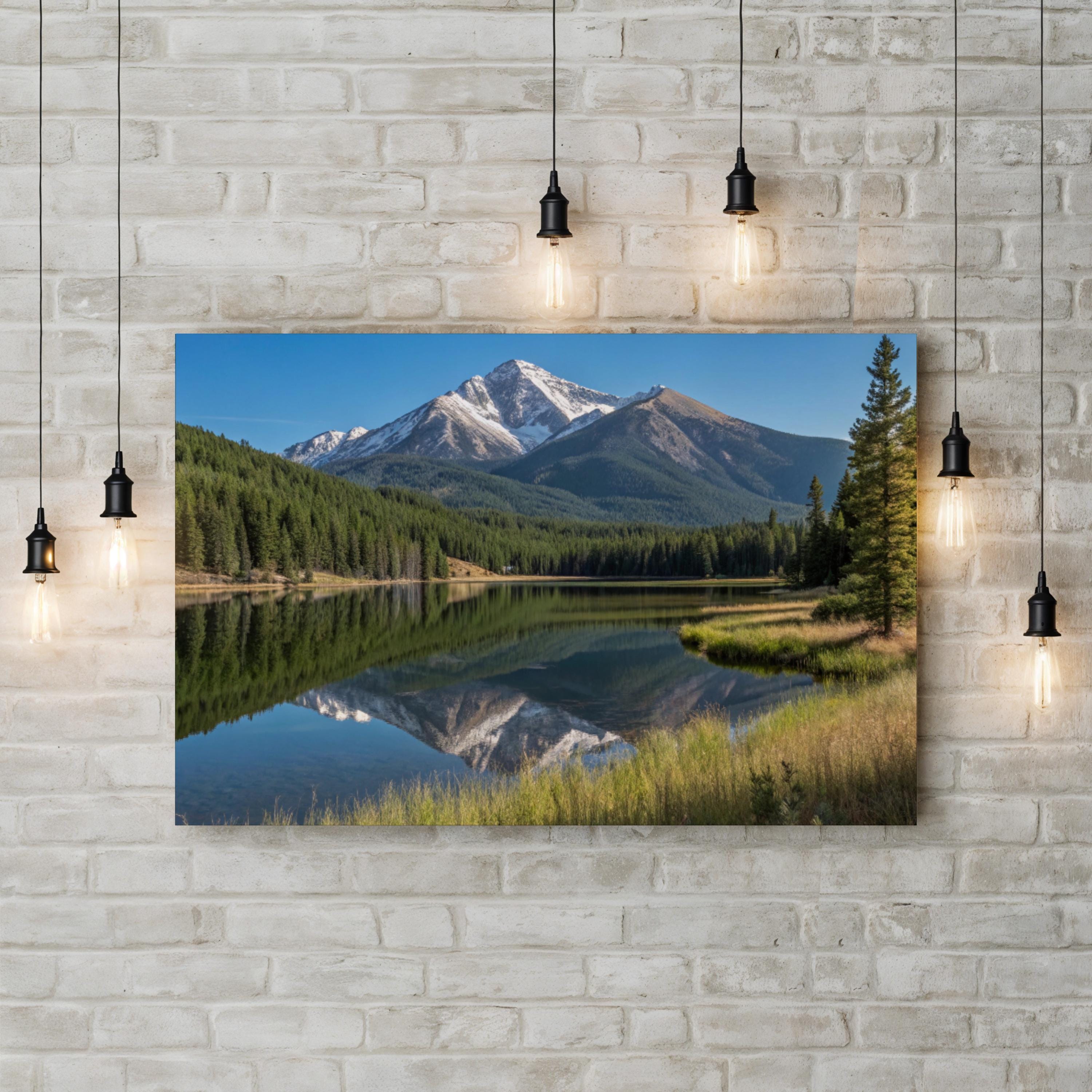 Mount Yale Alpine Reflection – Vintage Photography Wall Art | Colorado Rocky Mountain Canvas Print