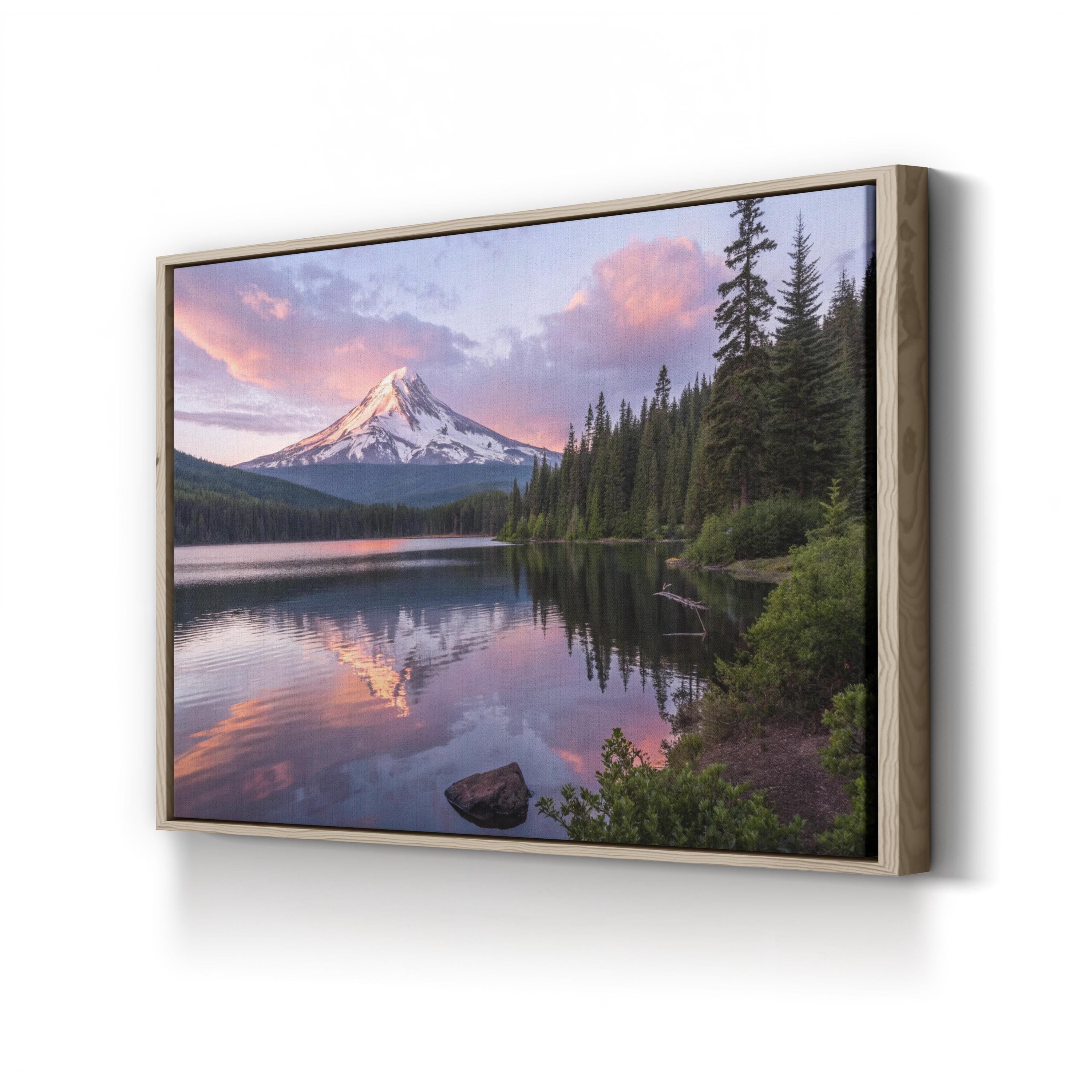 Mount Hood, Lost Lake, Oregon, USA Wall Art — Cascade Range Landscape Canvas Print