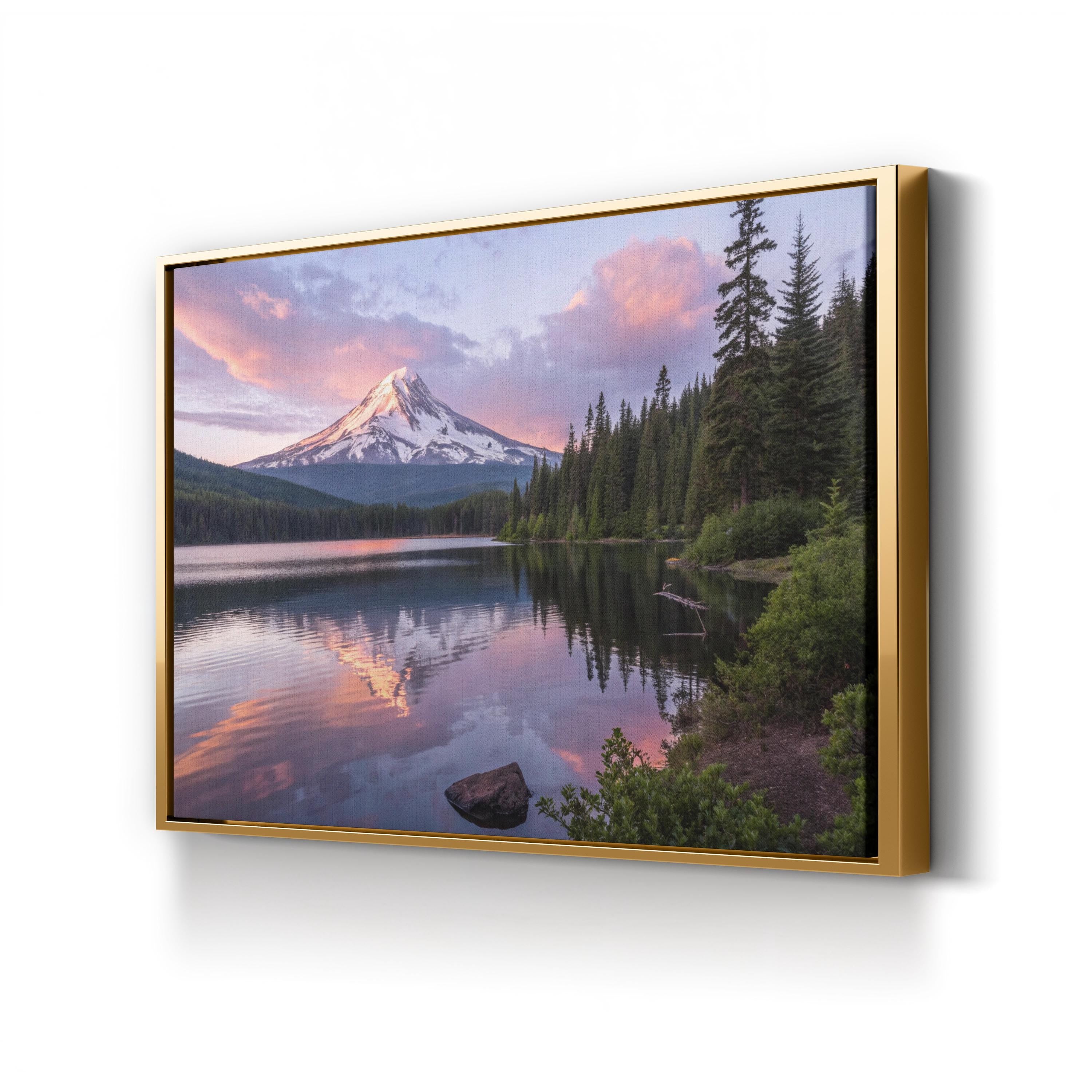 Mount Hood, Lost Lake, Oregon, USA Wall Art — Cascade Range Landscape Canvas Print