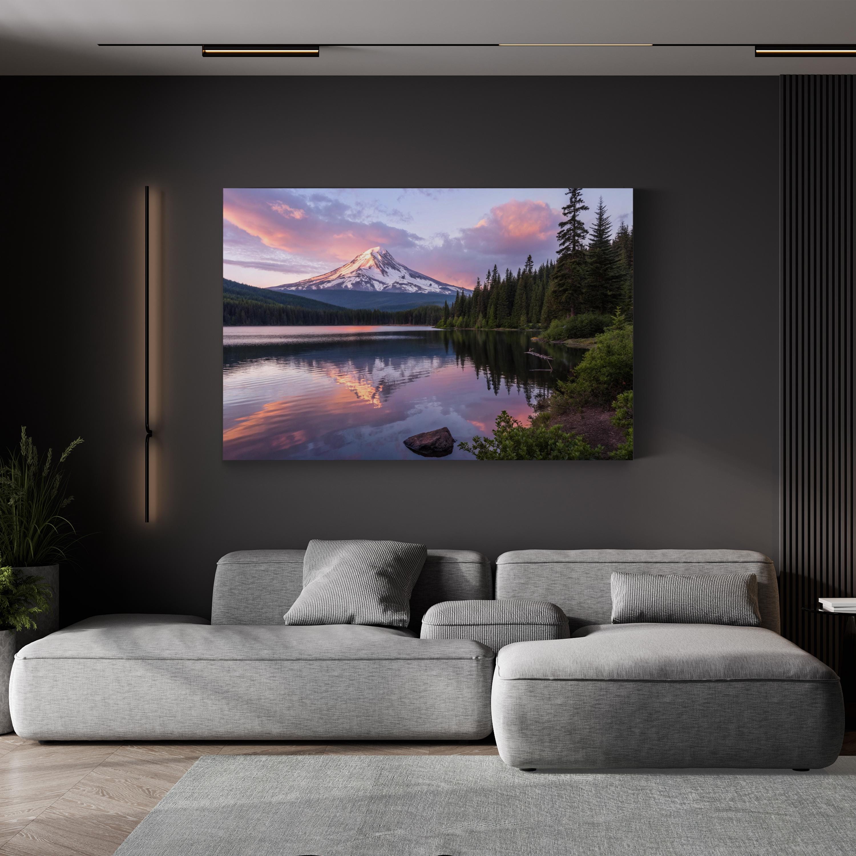 Mount Hood, Lost Lake, Oregon, USA Wall Art — Cascade Range Landscape Canvas Print