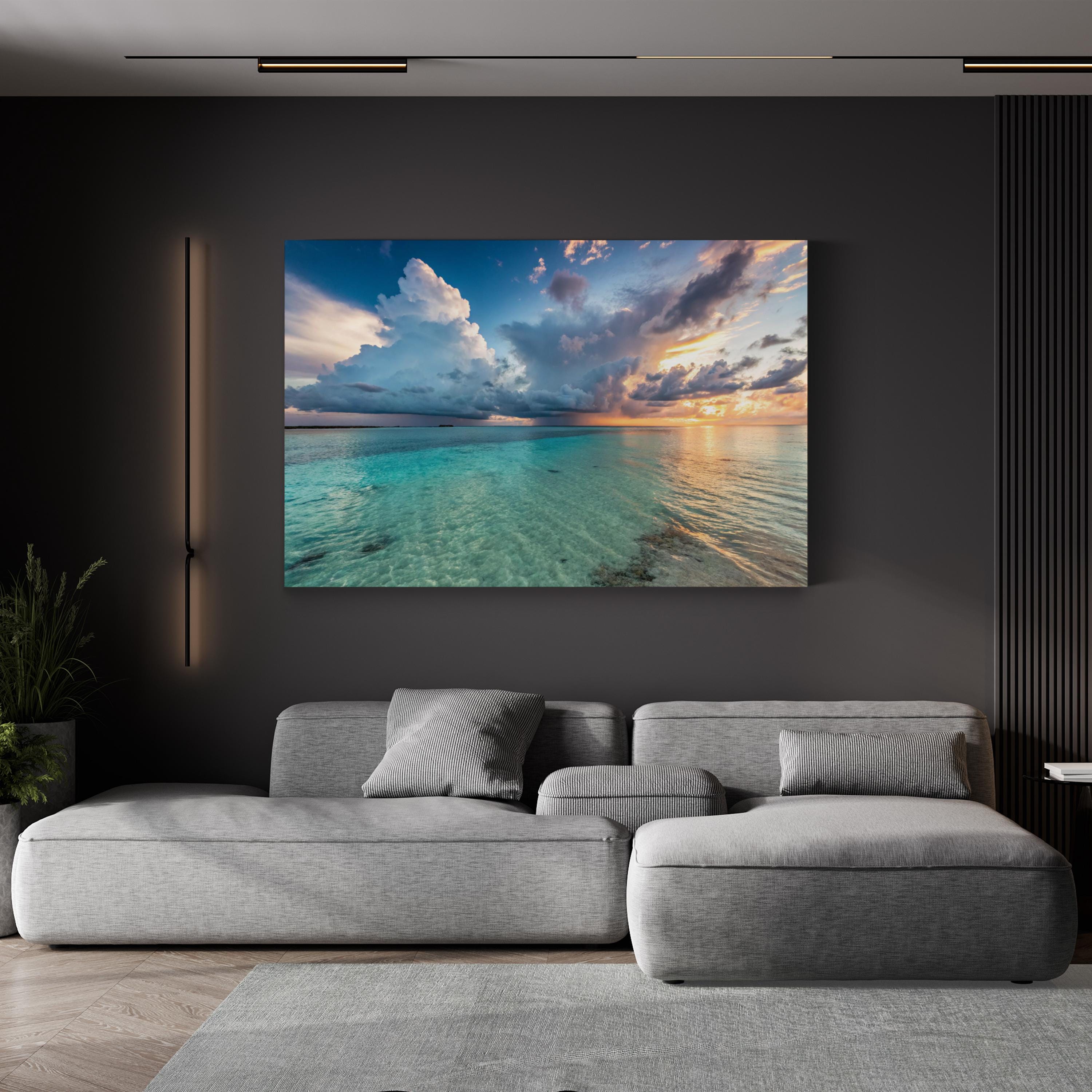 Serene Ocean View in the Caribbean Sea Coastal Seascape Photography