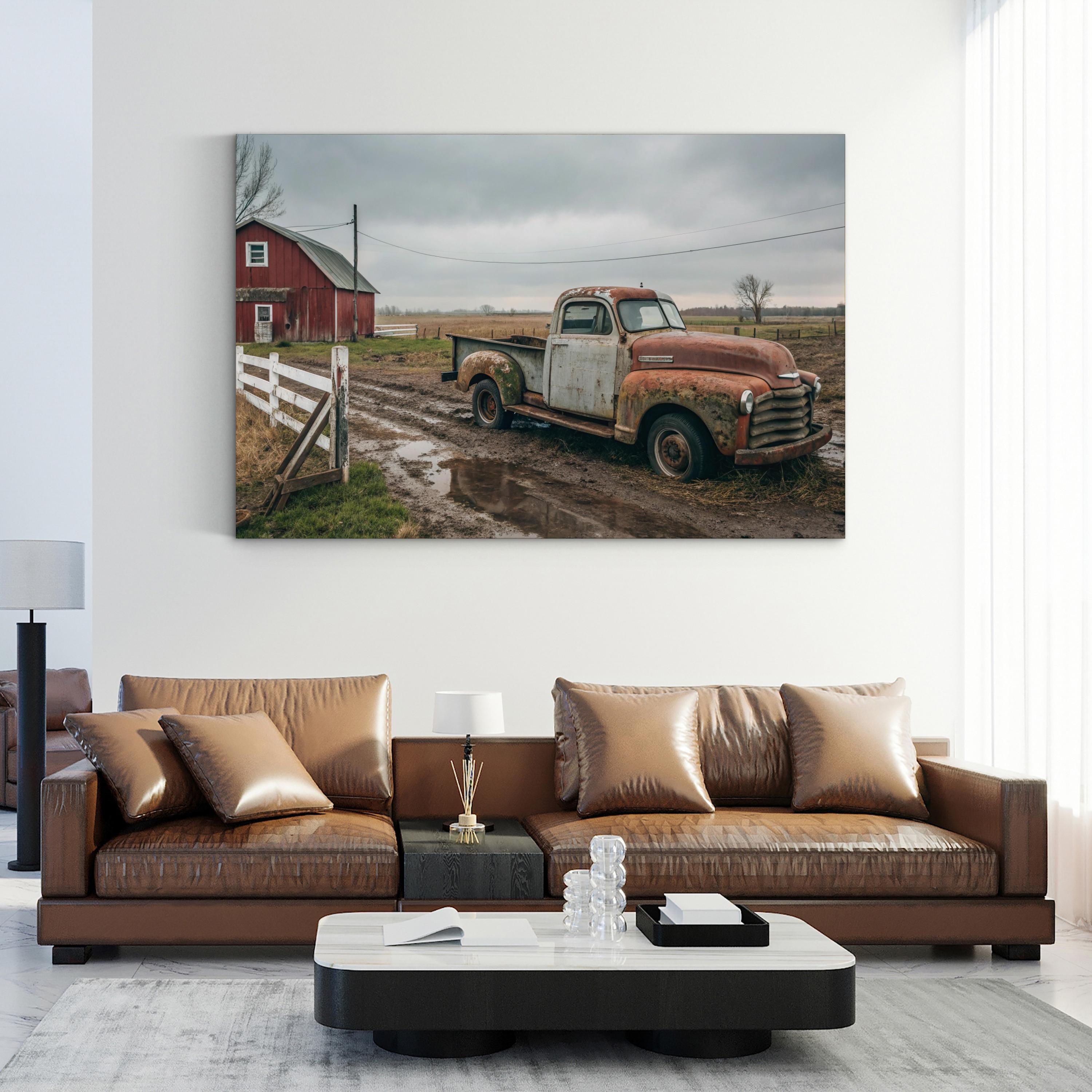 Wisconsin Farm Truck – Vintage Photography Wall Art | Rustic Barn Canvas Print