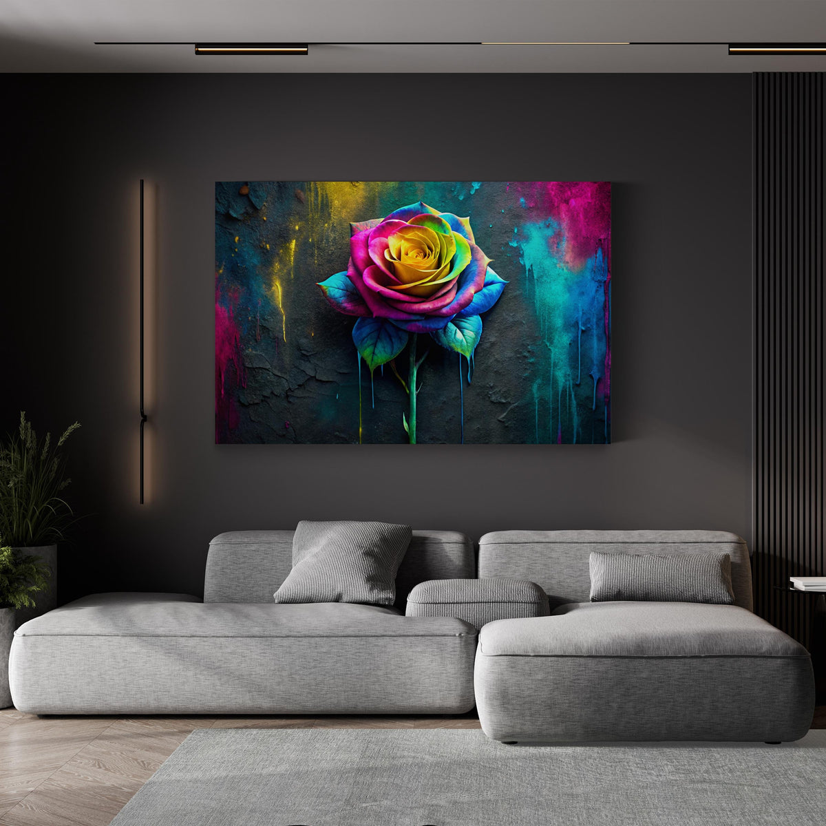 Paint Drip Rose canvas print, Gallery Canvas 1.50 inch wrap