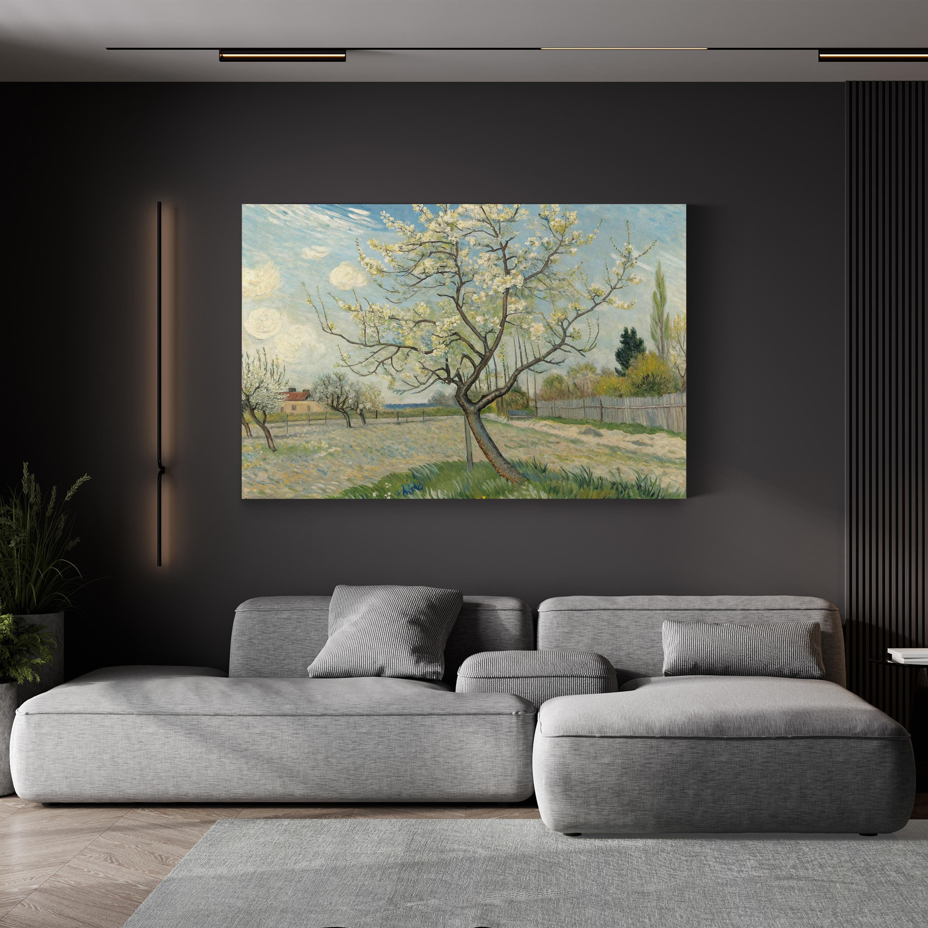 Spring Blossom Pear Tree – Period Illustration Wall Art | Floral Landscape Canvas Print