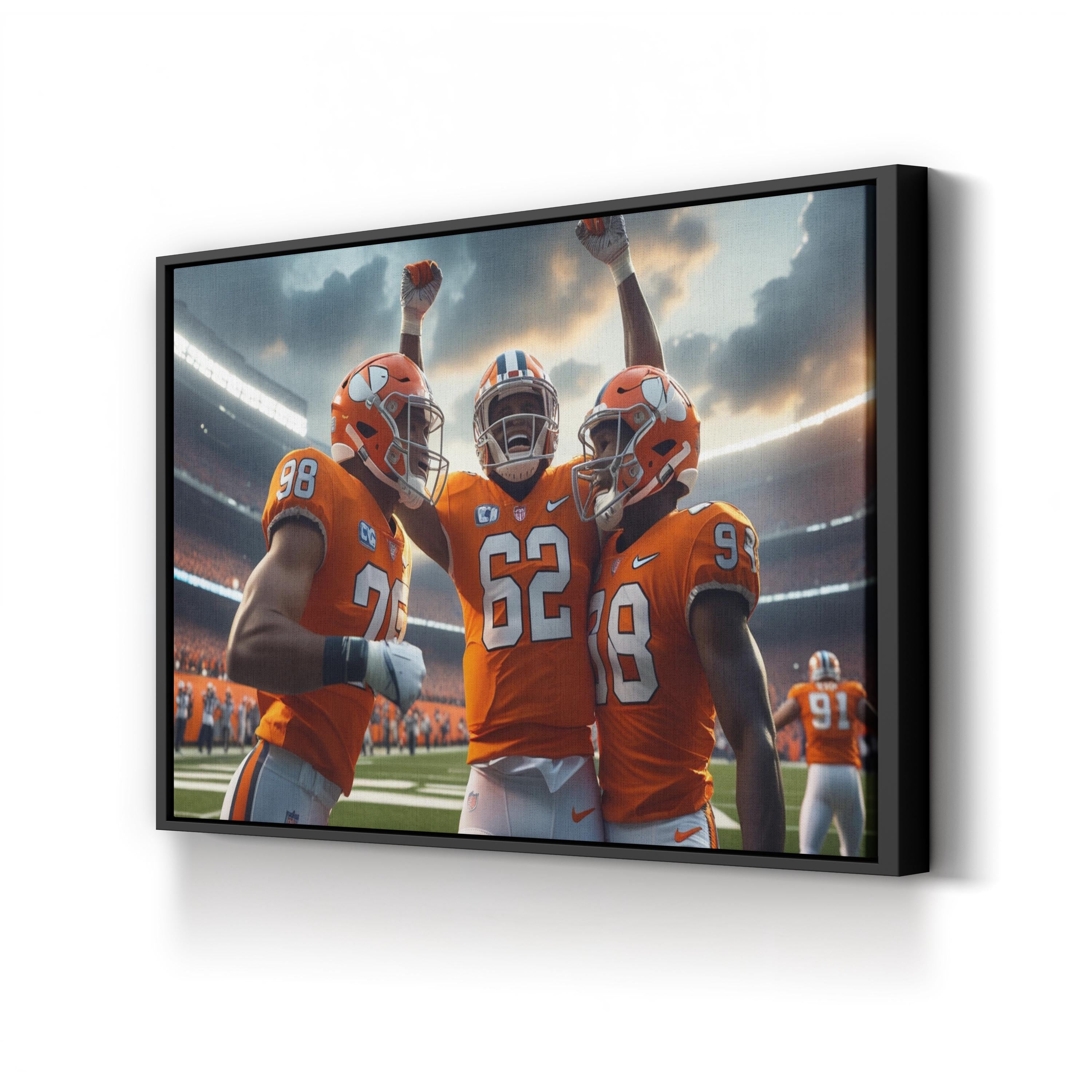 Football Team Celebration – Vintage Photography Wall Art | Sports Canvas Print