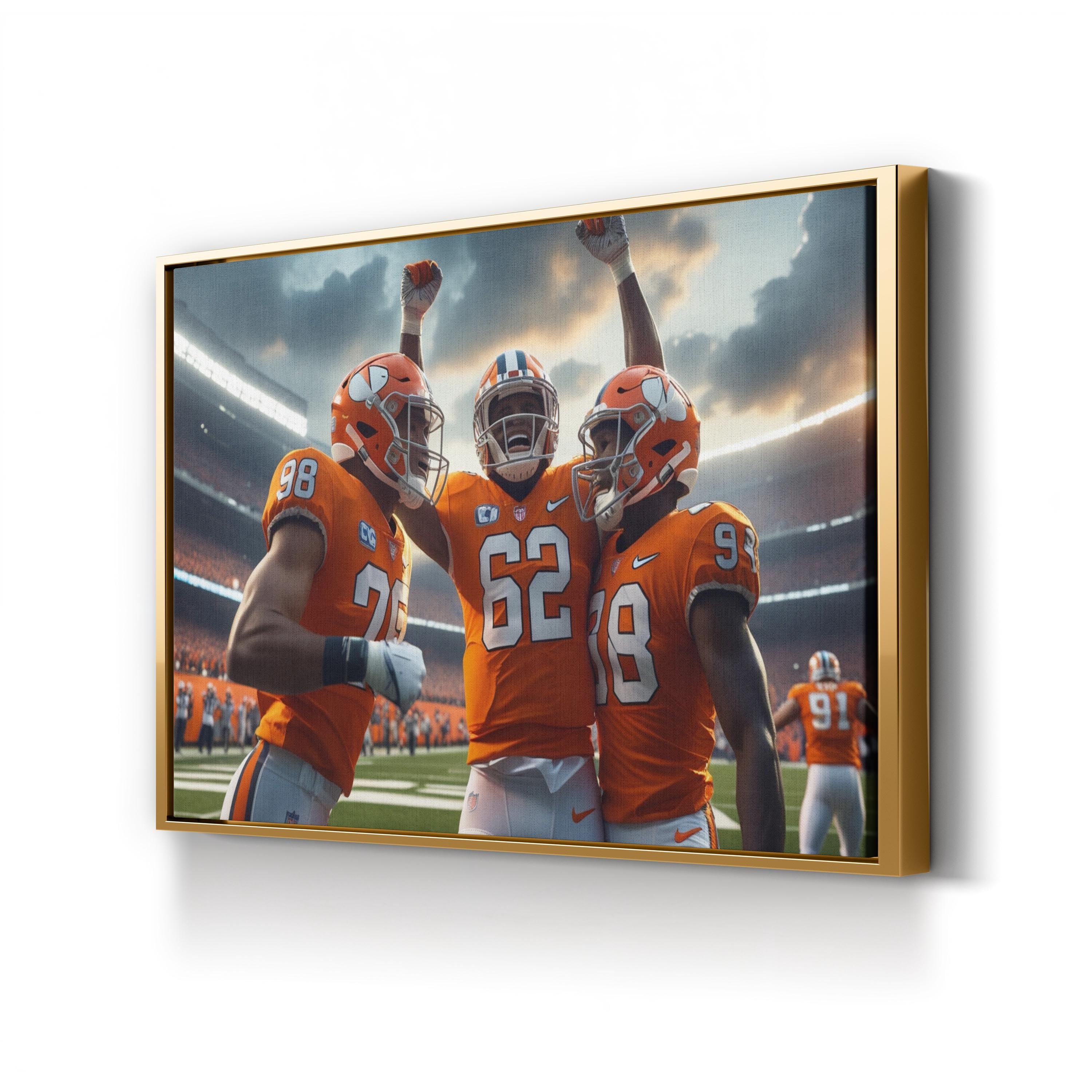 Football Team Celebration – Vintage Photography Wall Art | Sports Canvas Print