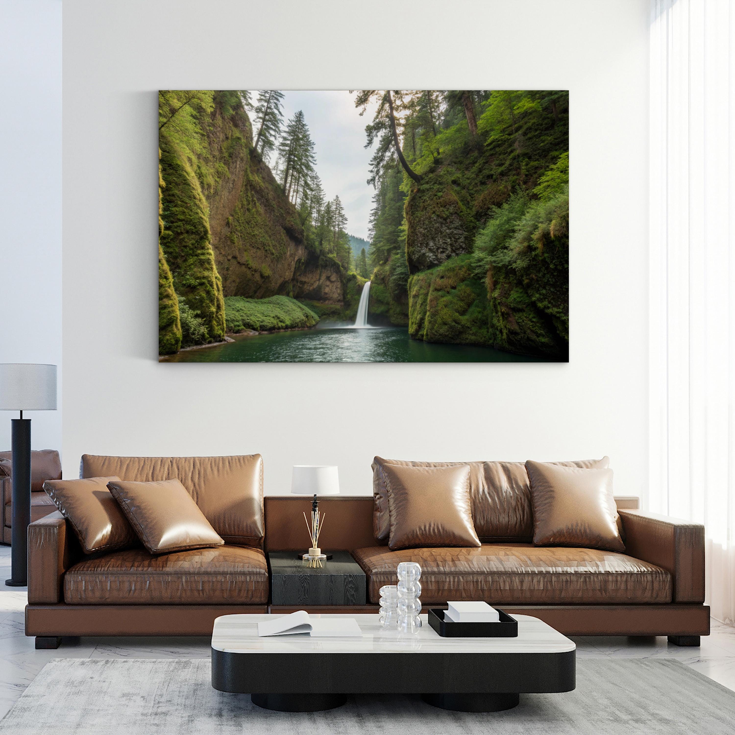 Punch Bowl Falls – Vintage Photography Wall Art | Waterfall Landscape Canvas Print
