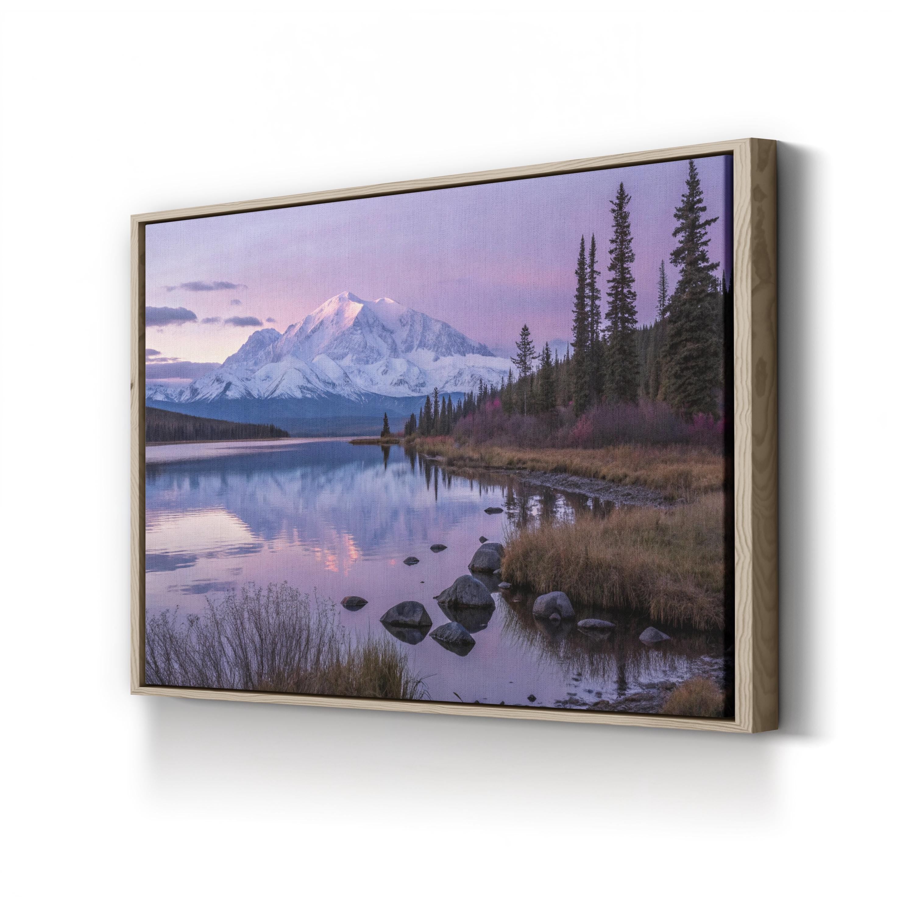 Abstract Watercolor Canvas Wall Art — Purple Reflections Landscape Print