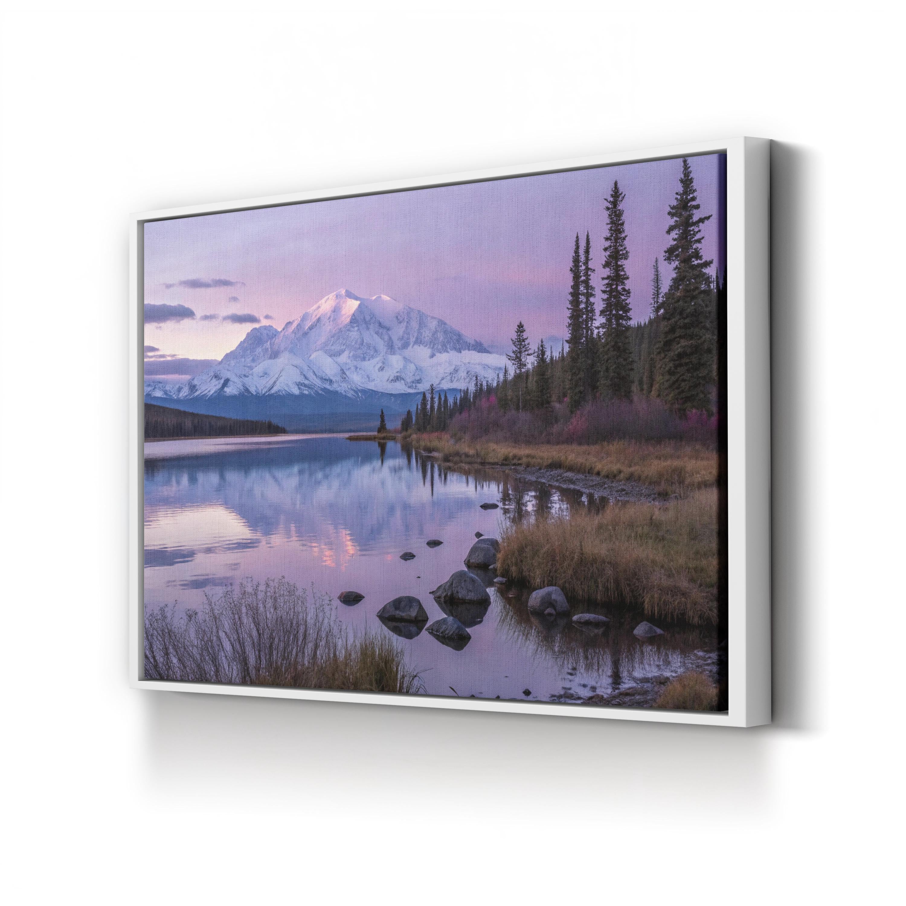 Abstract Watercolor Canvas Wall Art — Purple Reflections Landscape Print