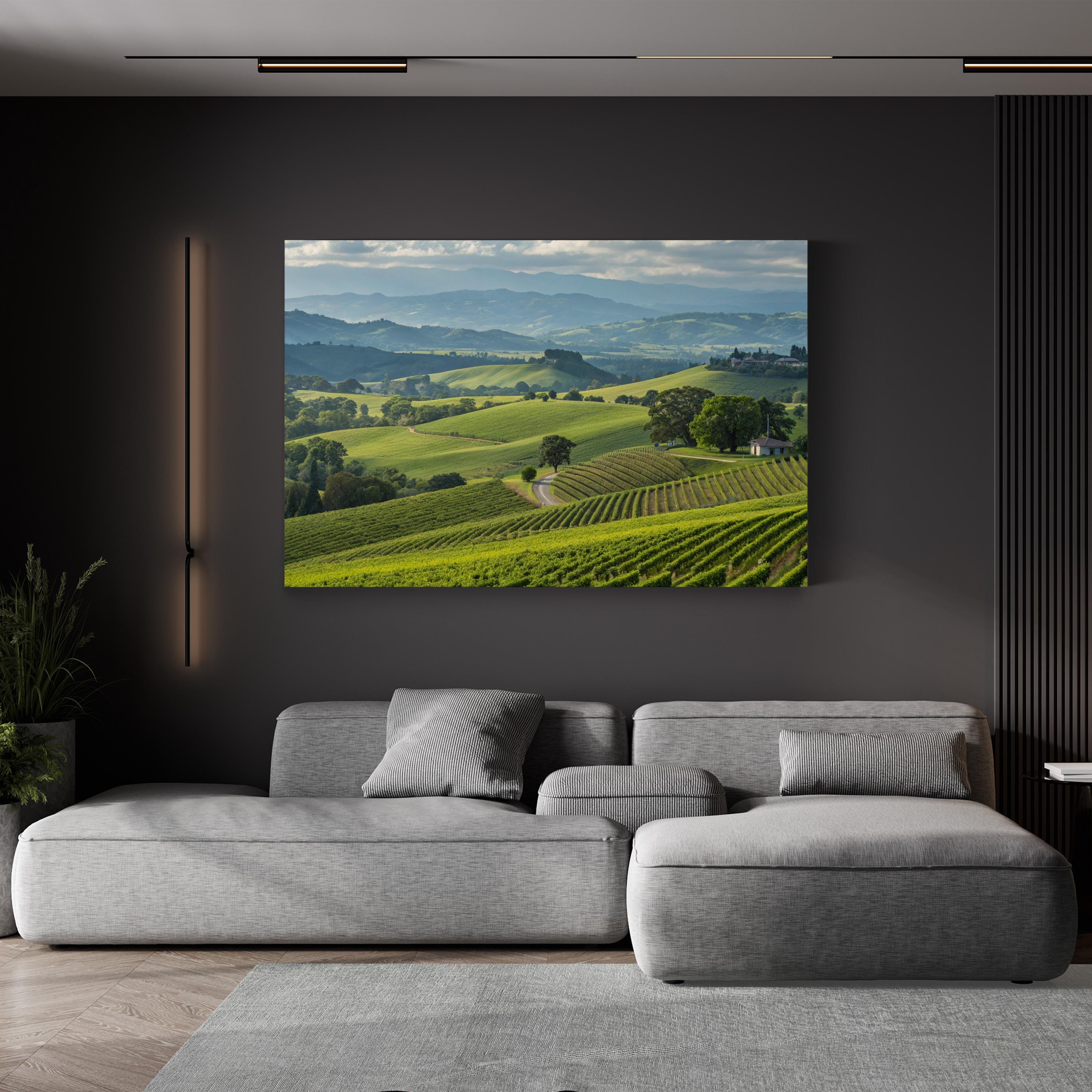 Sonoma Vineyard Hills – Vintage Photography Wall Art | Wine Country Canvas Print