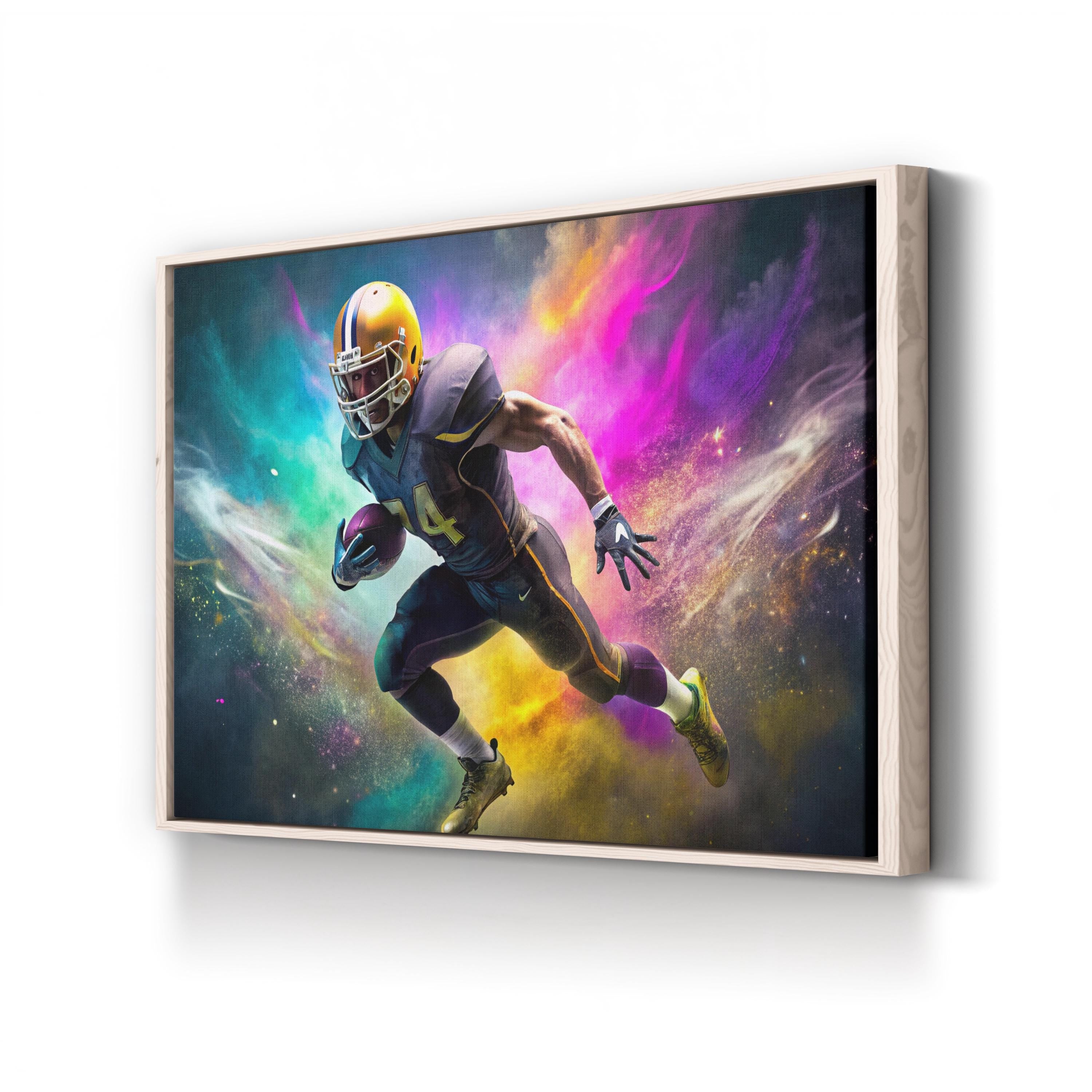 Football Running Back Action – Period Illustration Wall Art | Dynamic Sports Canvas Print