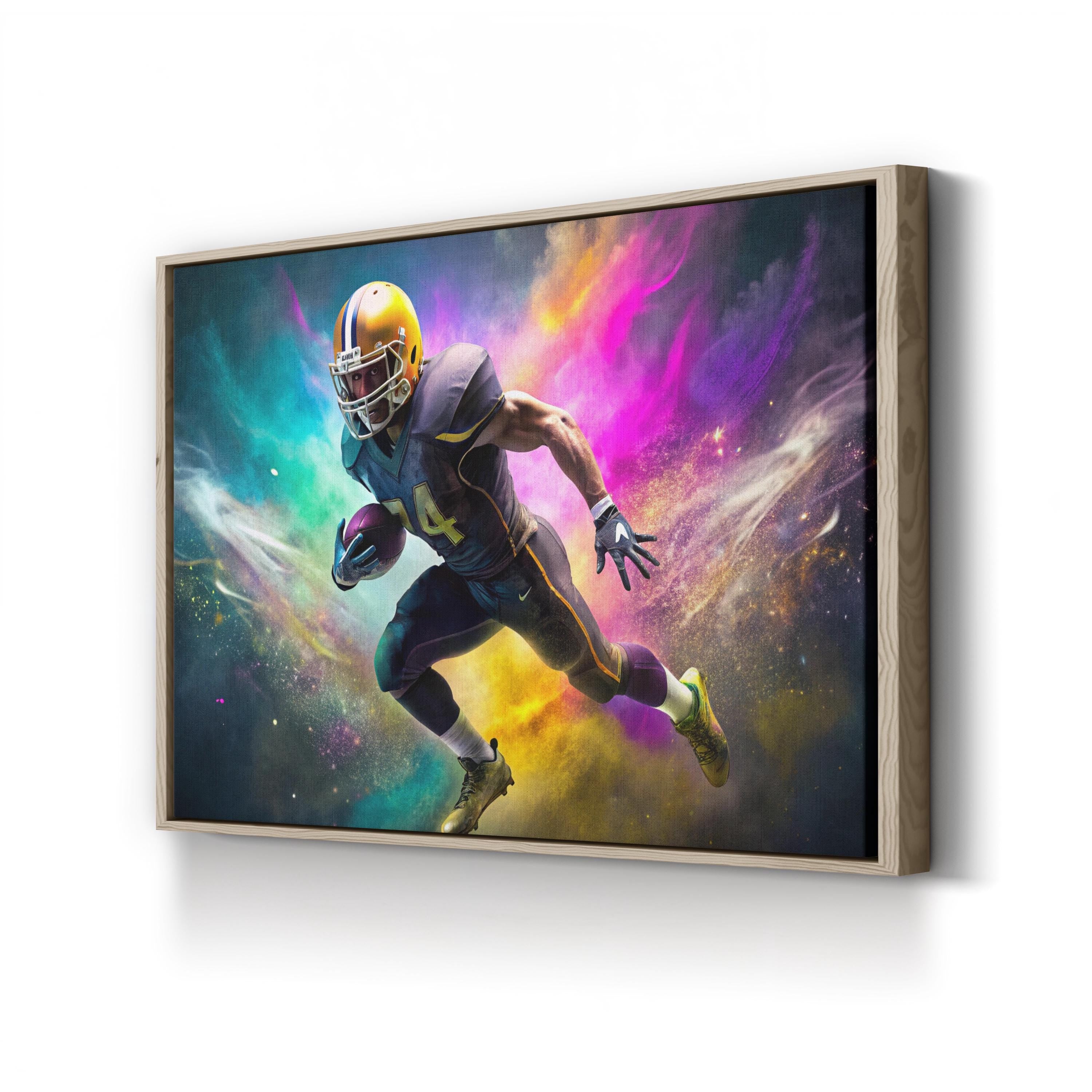 Football Running Back Action – Period Illustration Wall Art | Dynamic Sports Canvas Print