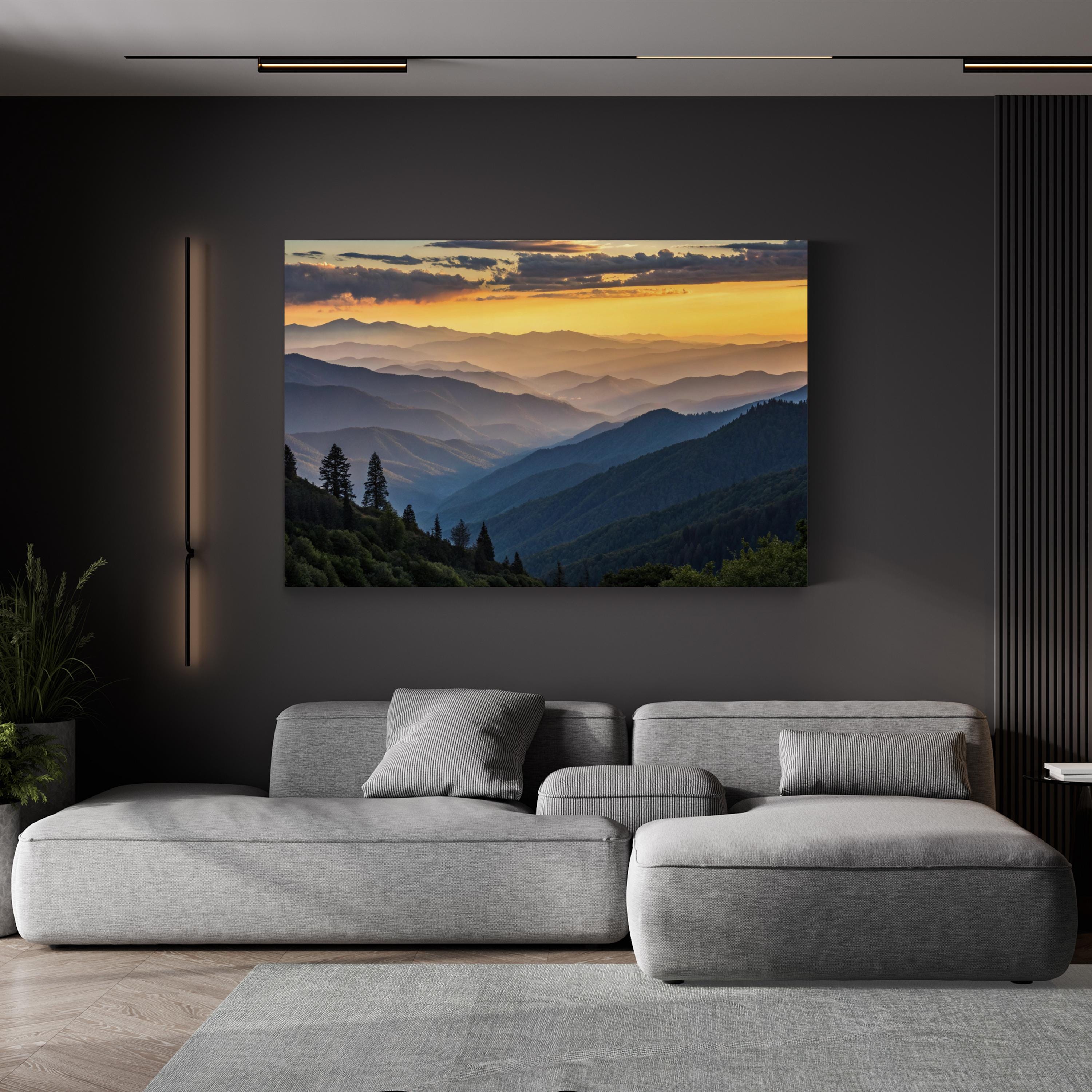 Sierra Nevada Sunset – Vintage Photography Wall Art | Mountain Landscape Canvas Print