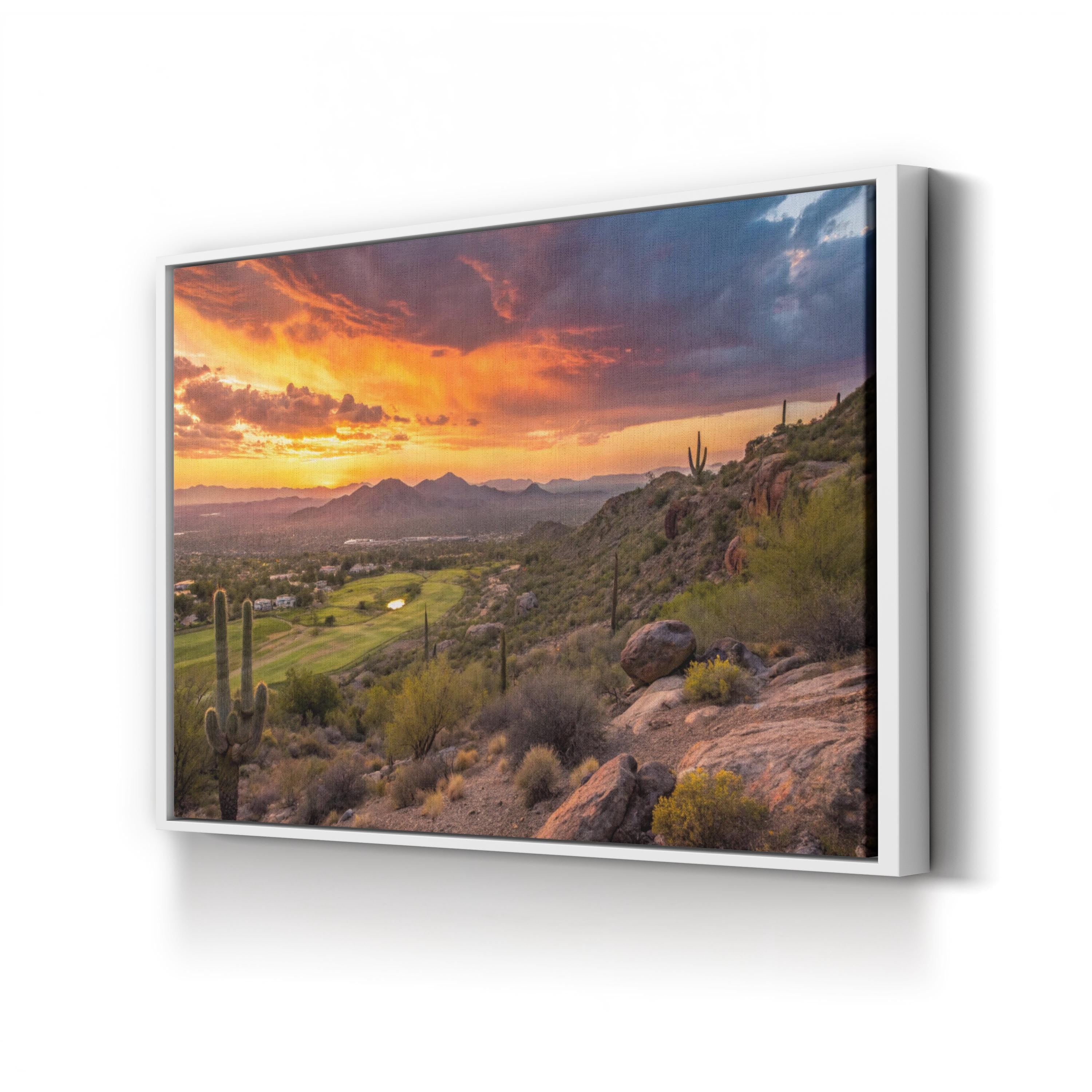 Scottsdale Desert Sunset – Vintage Photography Wall Art | Southwestern Canvas Print