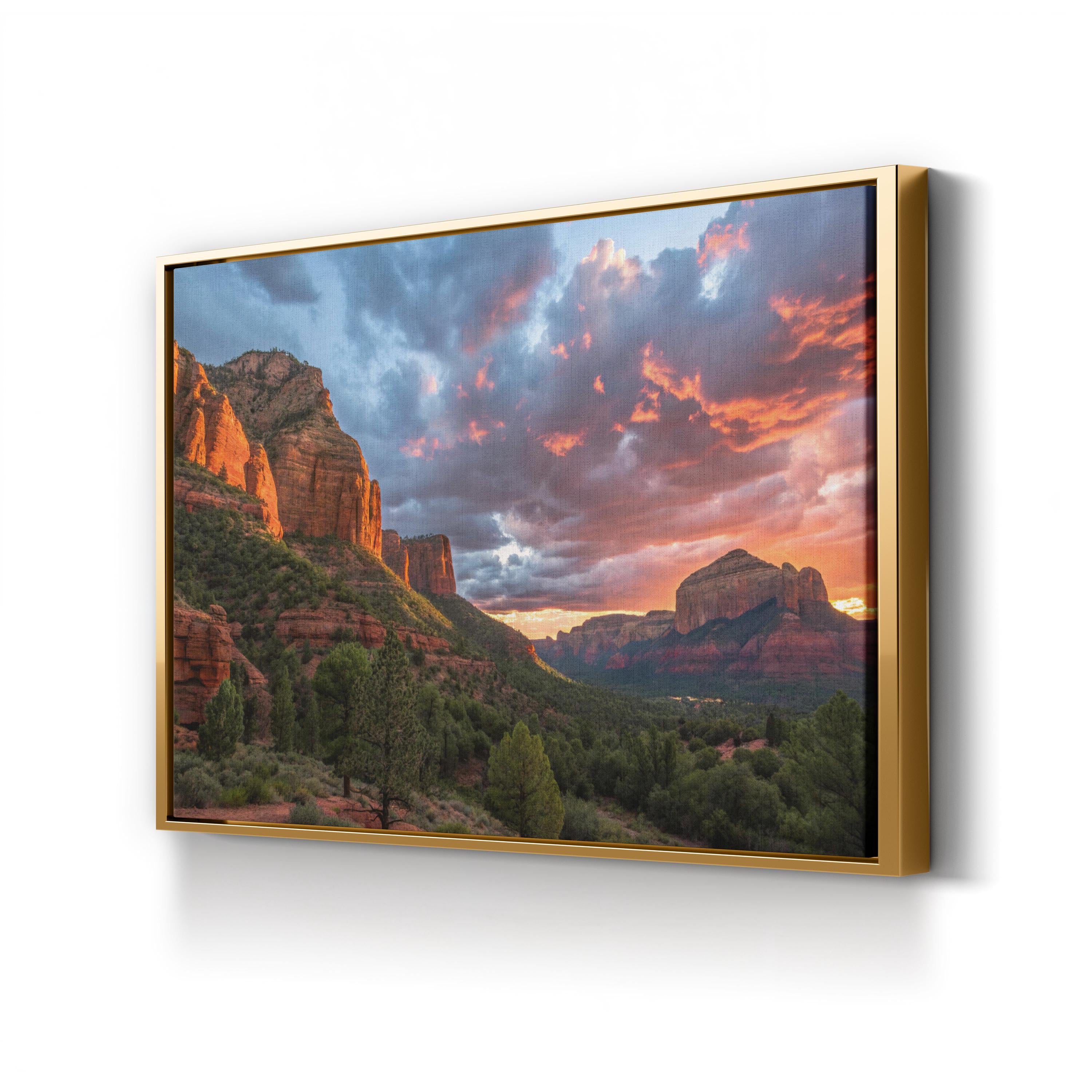 Sedona Sunset Red Rock – Vintage Photography Wall Art | Desert Landscape Canvas Print